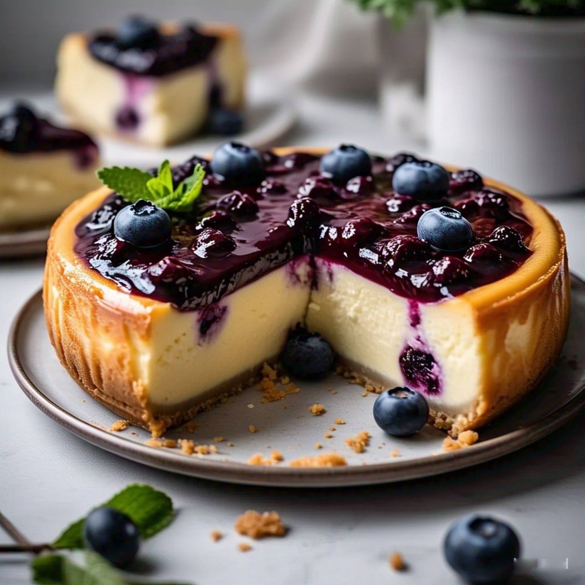 Andy Anand Gluten-Free Blueberry Cake, 9-Inch, 2.8 lb – Hand-Baked, Fresh Blueberries, All-Natural, No Preservatives, Birthday Gift Box