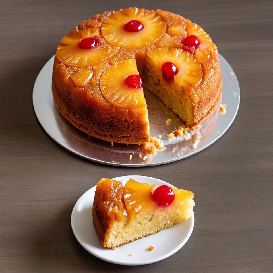 Andy Anand Pineapple Upside-Down Cake, 10-Inch, 2.6 lb – Caramelized Pineapple, No Preservatives, Gourmet Birthday & Celebration Gift Box - Overture Gifts