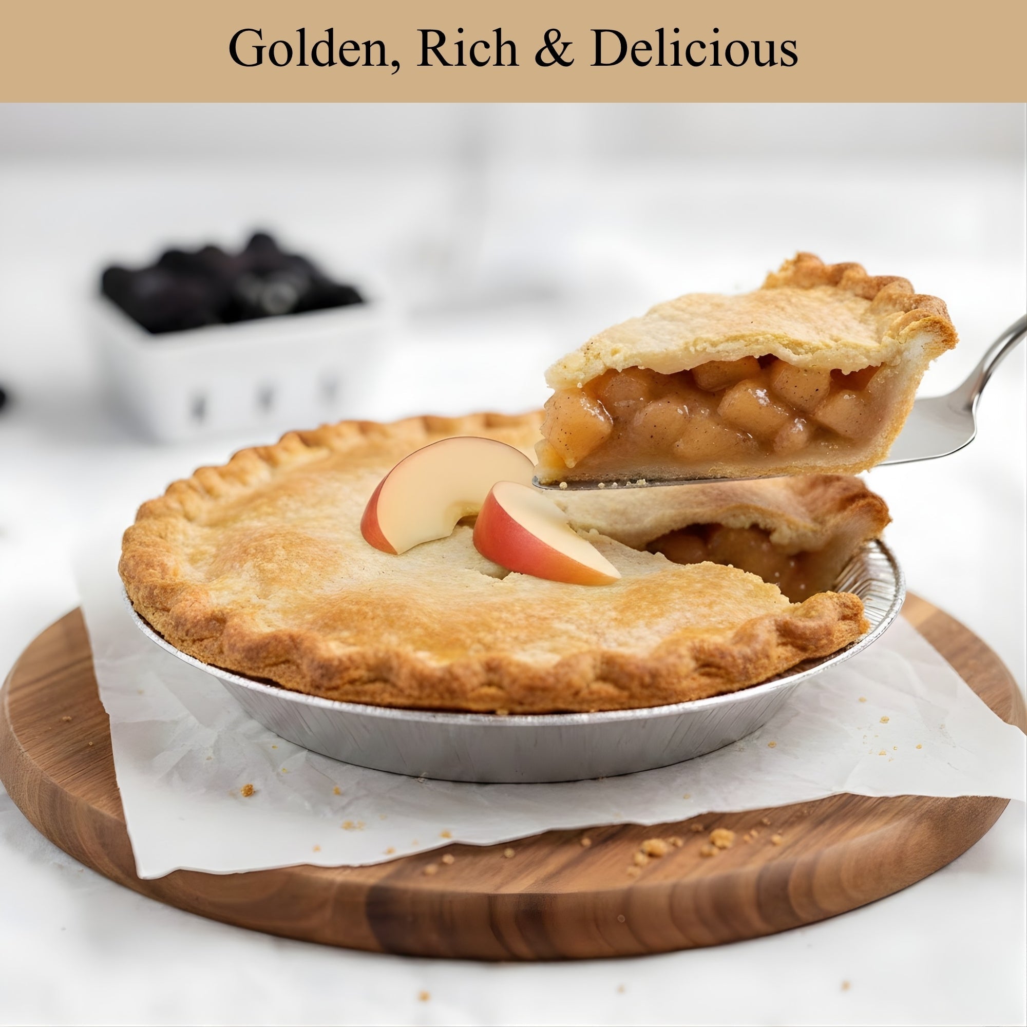 Andy Anand Sugar-Free Apple Pie, 2.9 lb – Keto & Diabetic-Friendly, Real Apples & Cinnamon, Flaky Crust, No Added Sugar, Birthday Gift Box - Overture Gifts