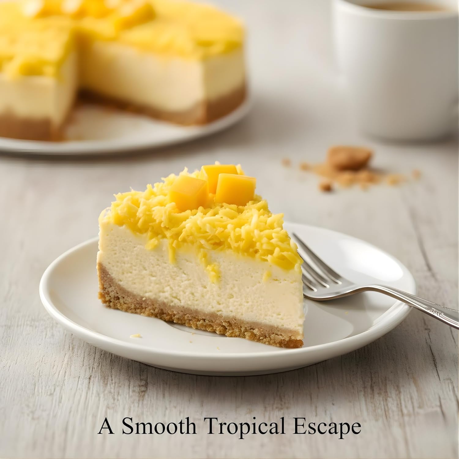 Andy Anand Sugar-Free Coconut Mango Cheesecake, 9-Inch, 2.6 lb – Tropical Flavors, Keto & Diabetic-Friendly, California Cream Cheese Gift - Overture Gifts
