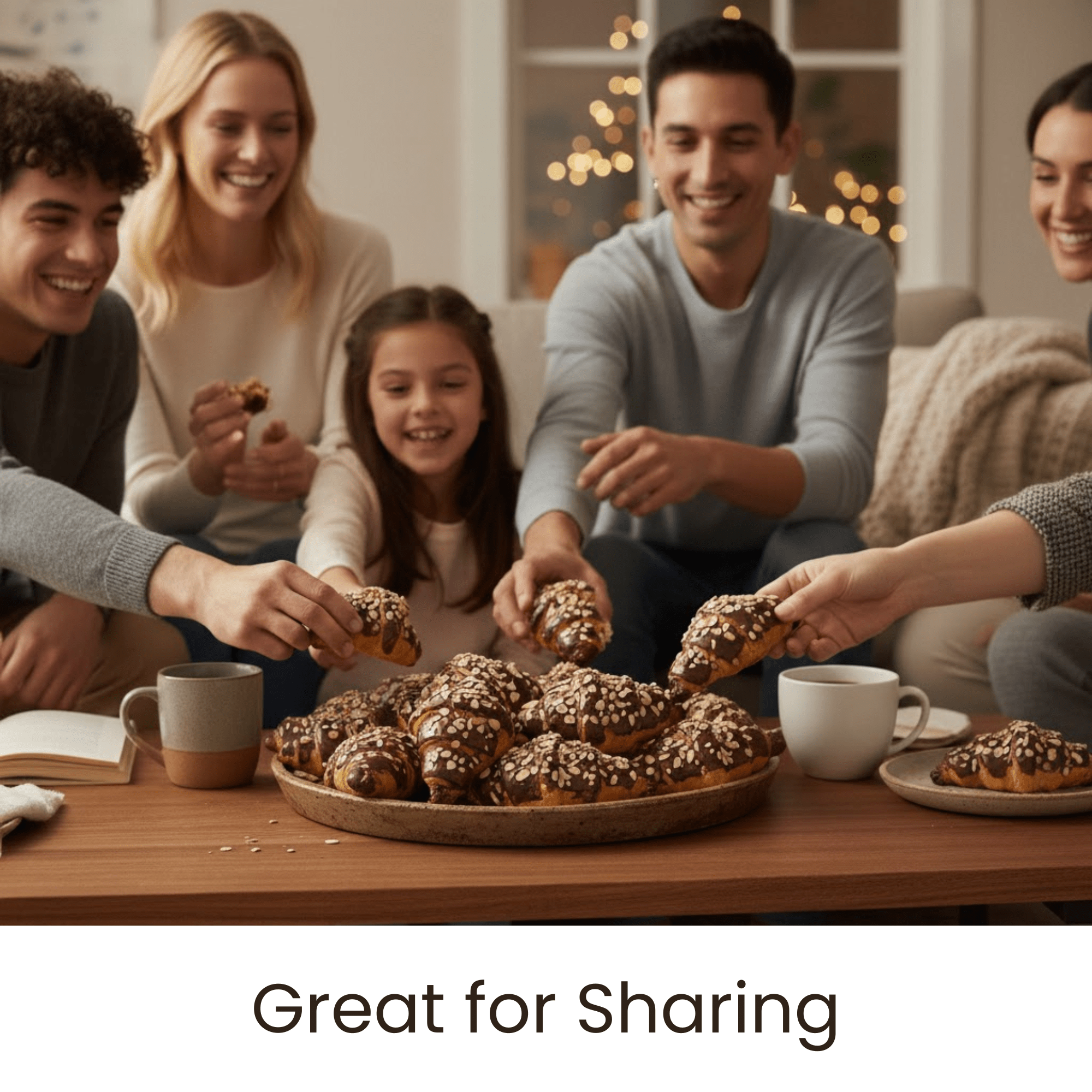 Andy Anand Sugar-Free Dark Chocolate Almond Croissant Cake, 10 pc, 2 lb – Keto & Diabetic-Friendly, Hand-Rolled, No Preservatives Gift Box - Overture Gifts