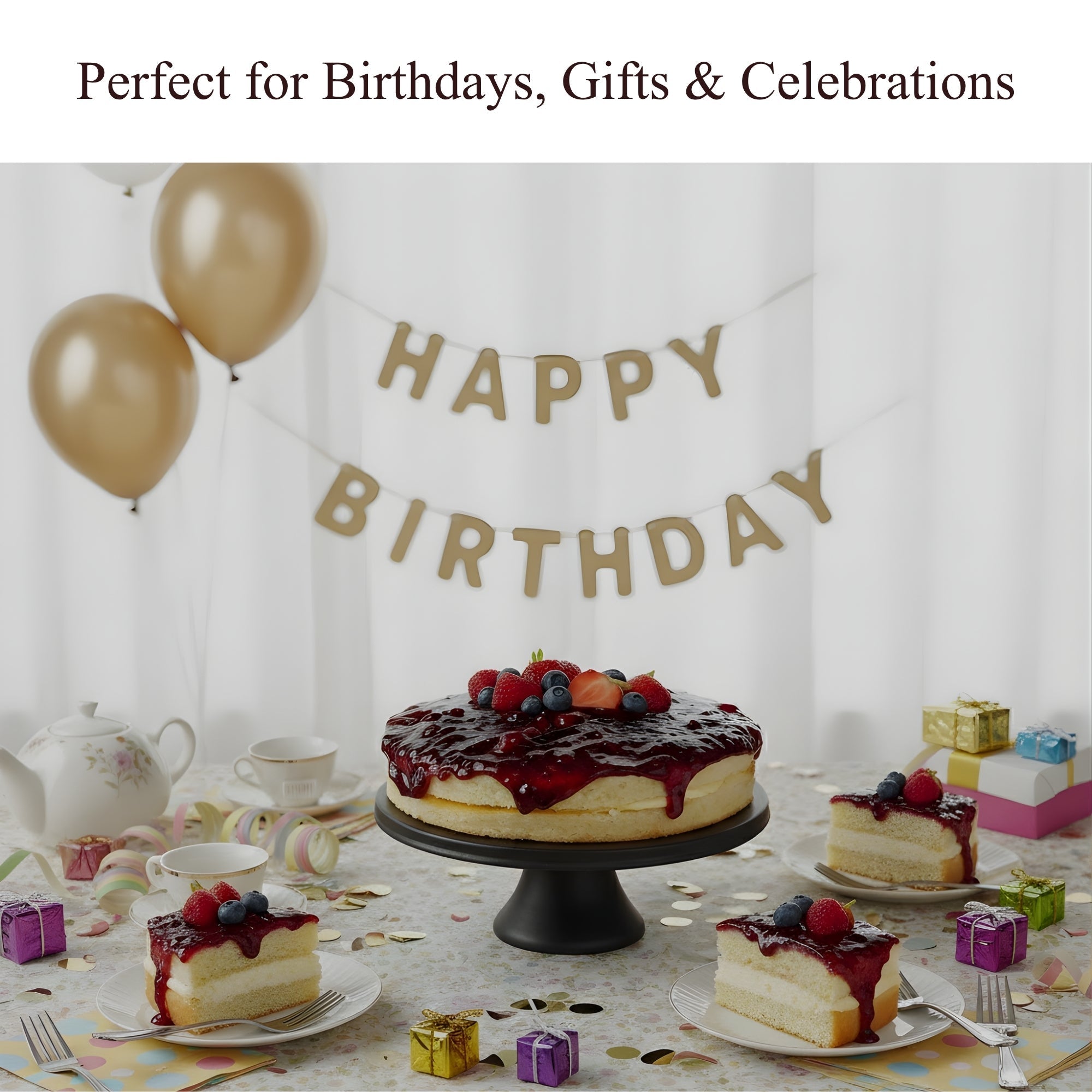 Andy Anand Sugar-Free Gluten-Free Wildberry Cake, 2.5 lb – Keto & Diabetic-Friendly, Mixed Berries, No Preservatives, Birthday Gift Box - Overture Gifts