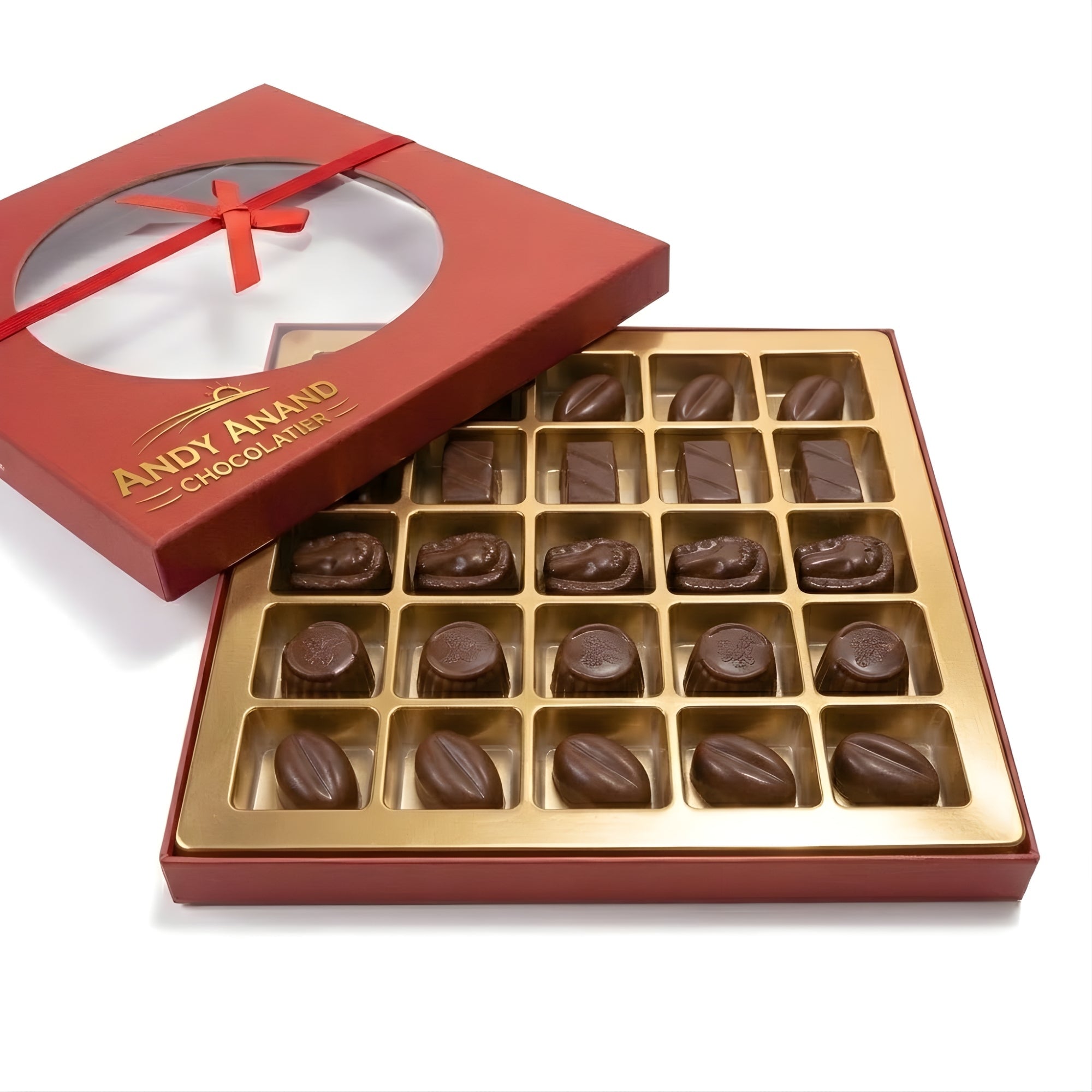 Andy Anand Sugar Free Vegan Belgian Dark Chocolate Truffles Gift Box, 25 pc – Handmade Gourmet Assorted Flavors, Perfect for Indulgence, Birthday & Holiday - Overture Gifts