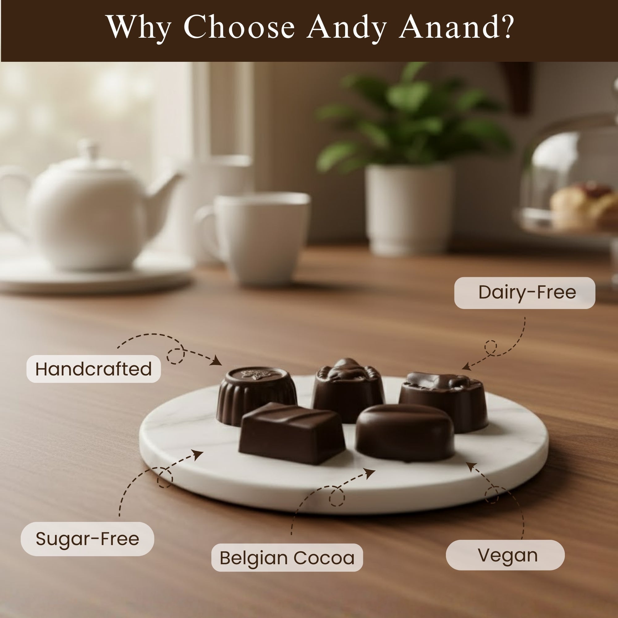 Andy Anand Sugar Free Vegan Belgian Dark Chocolate Truffles Gift Box, 25 pc – Handmade Gourmet Assorted Flavors, Perfect for Indulgence, Birthday & Holiday - Overture Gifts