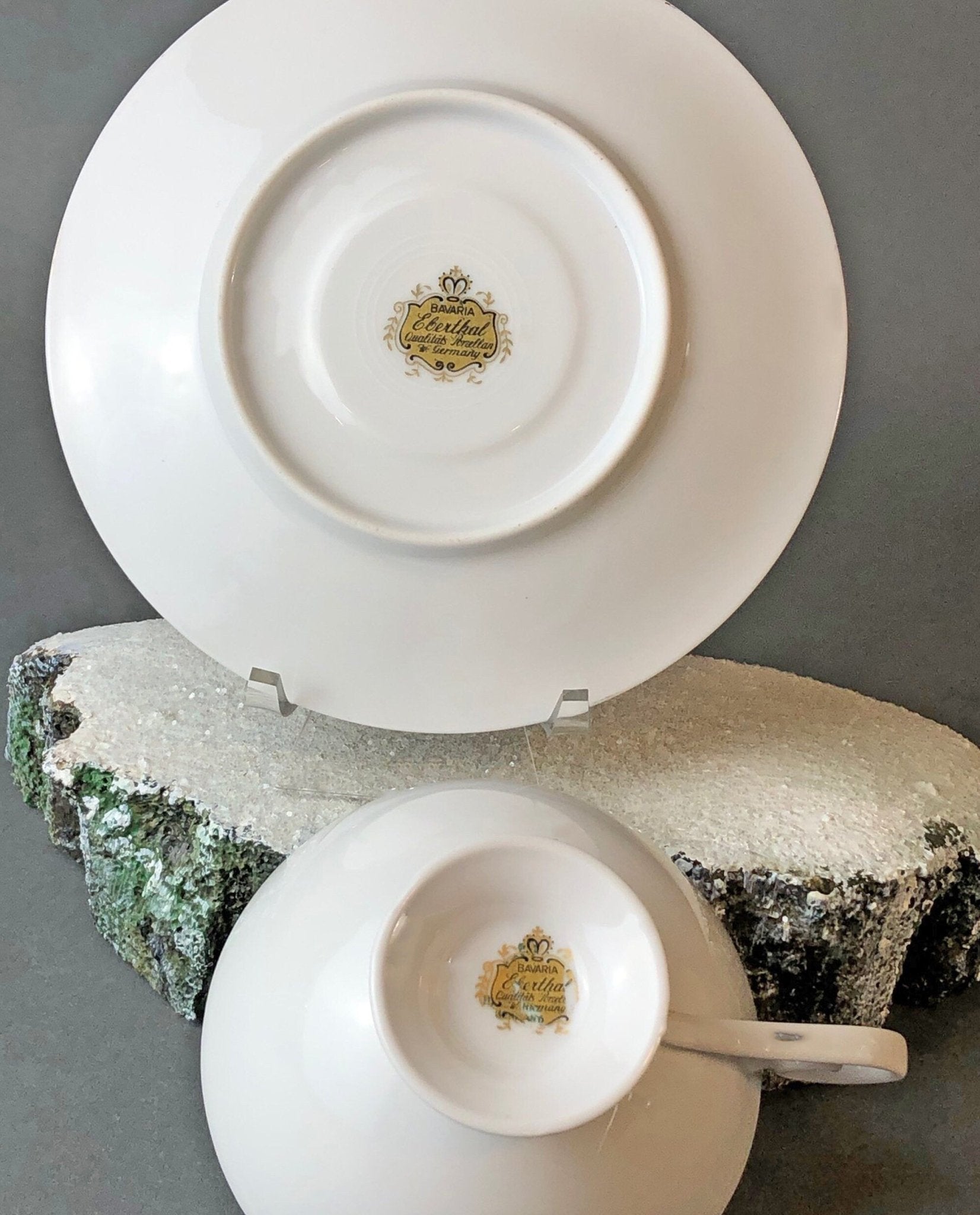 Antique Bavarian Porcelain Tea Cup and Saucer by Eberthal - Overture Gifts