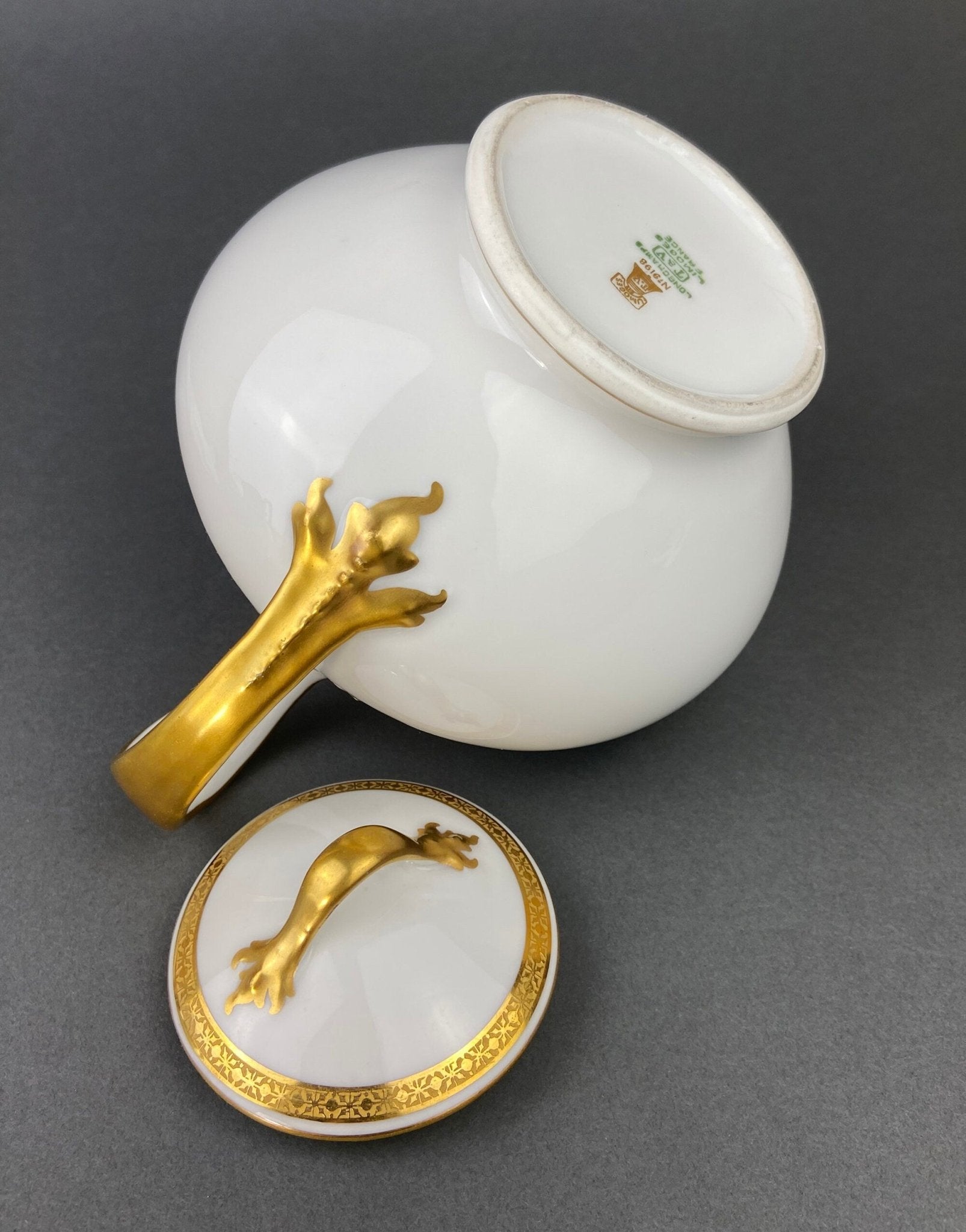 Antique Limoges Porcelain Tea Set, Haviland France, Wedding Band Cups - Overture Gifts