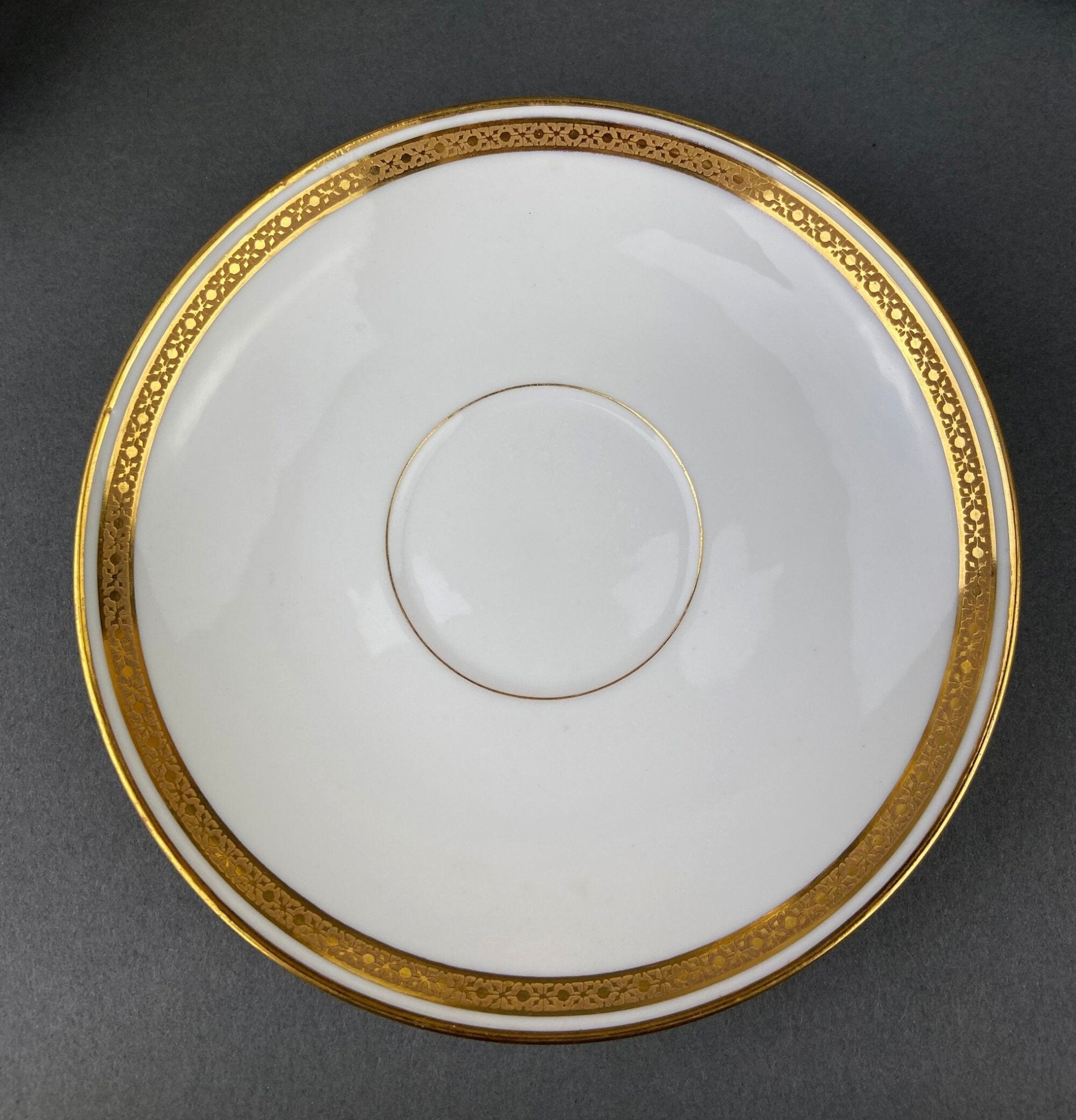 Antique Limoges Porcelain Tea Set, Haviland France, Wedding Band Cups - Overture Gifts