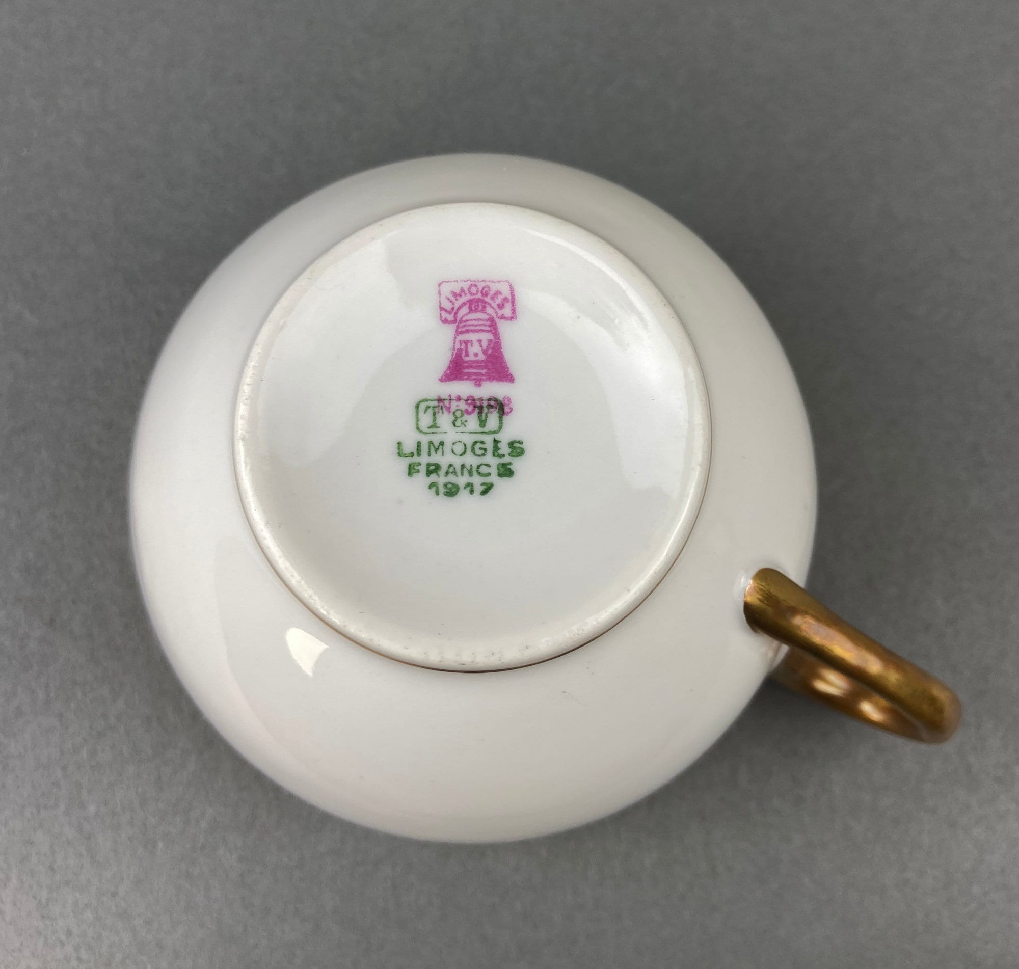 Antique Limoges Porcelain Tea Set, Haviland France, Wedding Band Cups - Overture Gifts