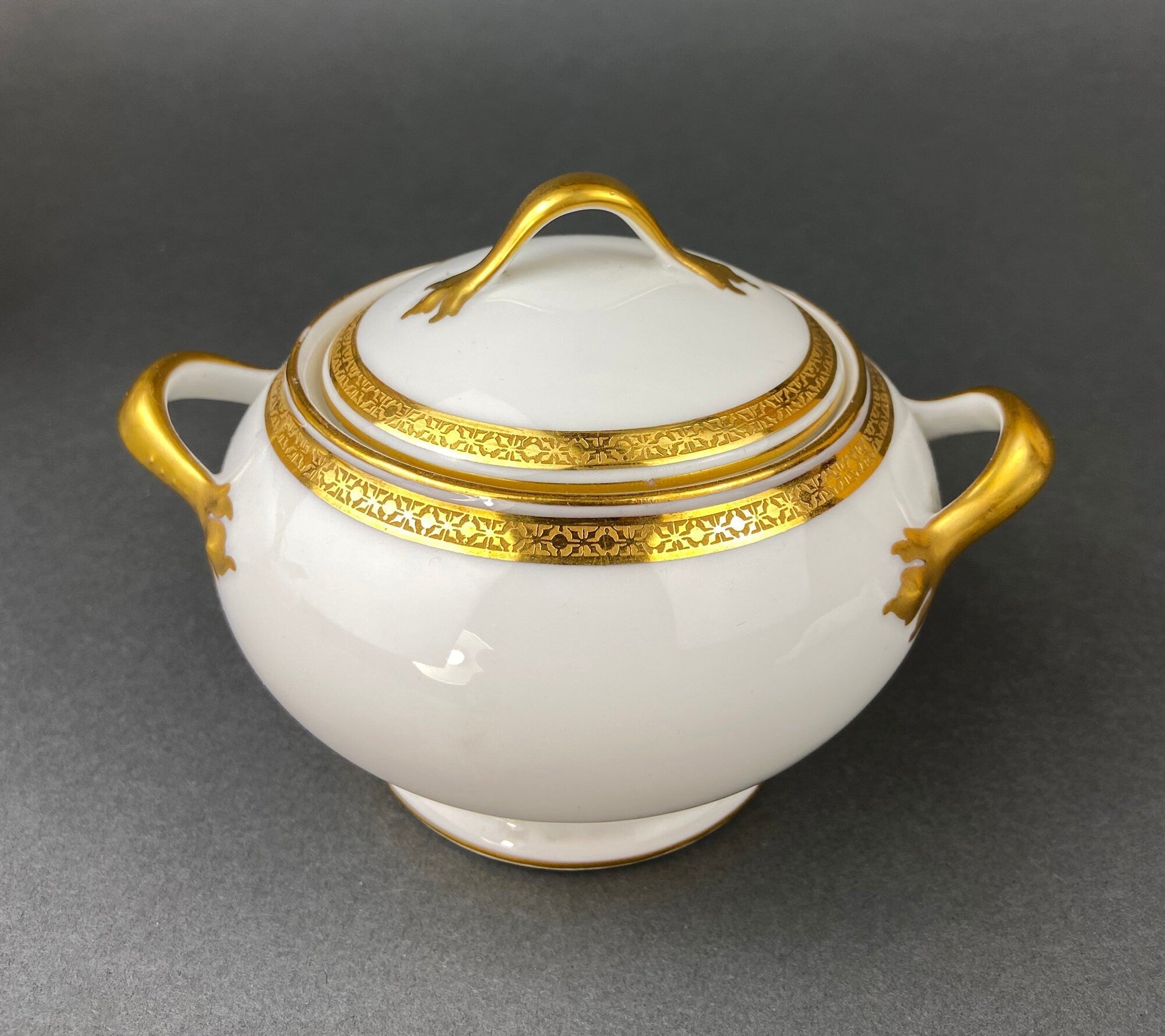 Antique Limoges Porcelain Tea Set, Haviland France, Wedding Band Cups - Overture Gifts