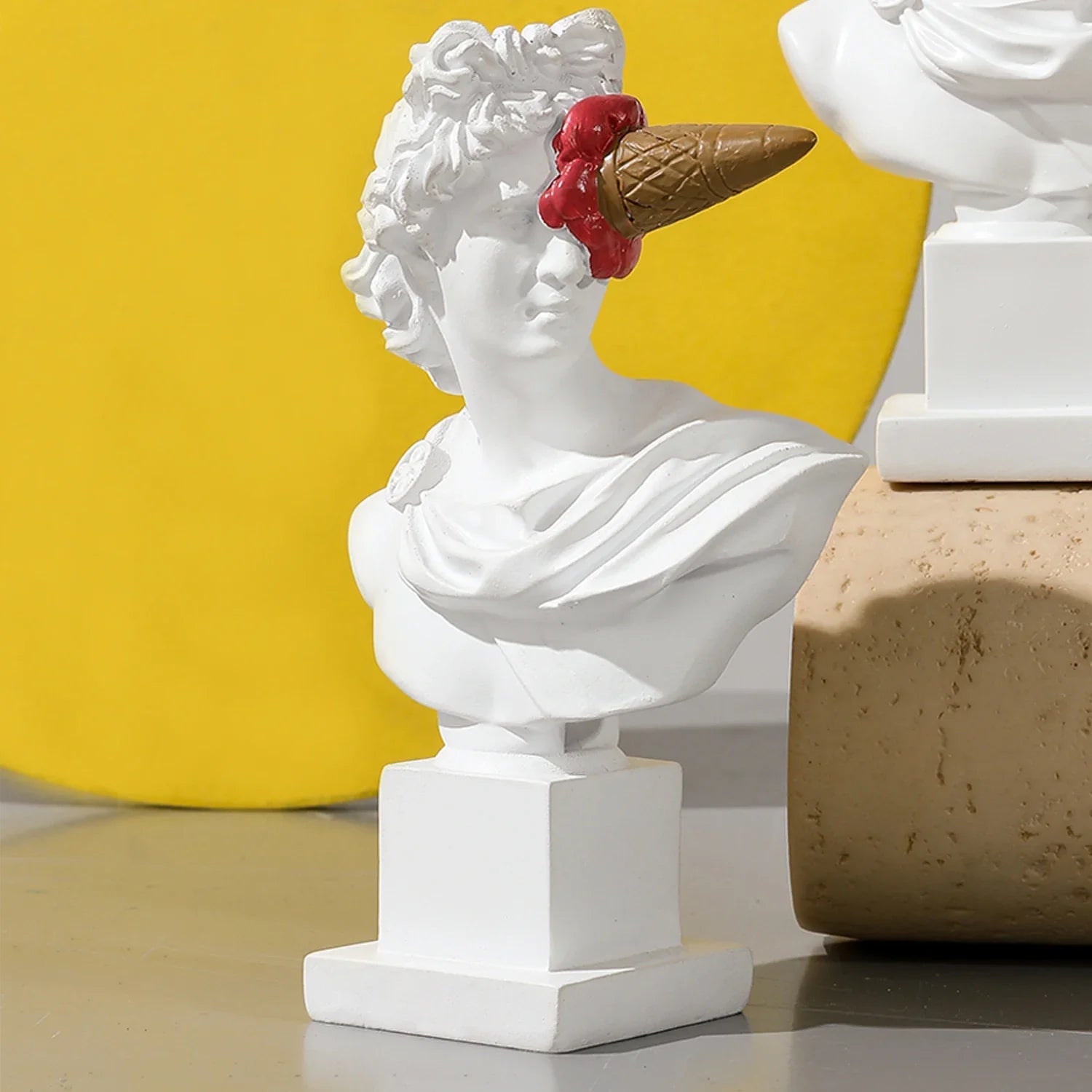 Apollo Sculpture Home Desktop Decor Portrait Resin Bust Creative Ice Cream Apollo Greek Statue For Living Room, Table Decorative - Overture Gifts
