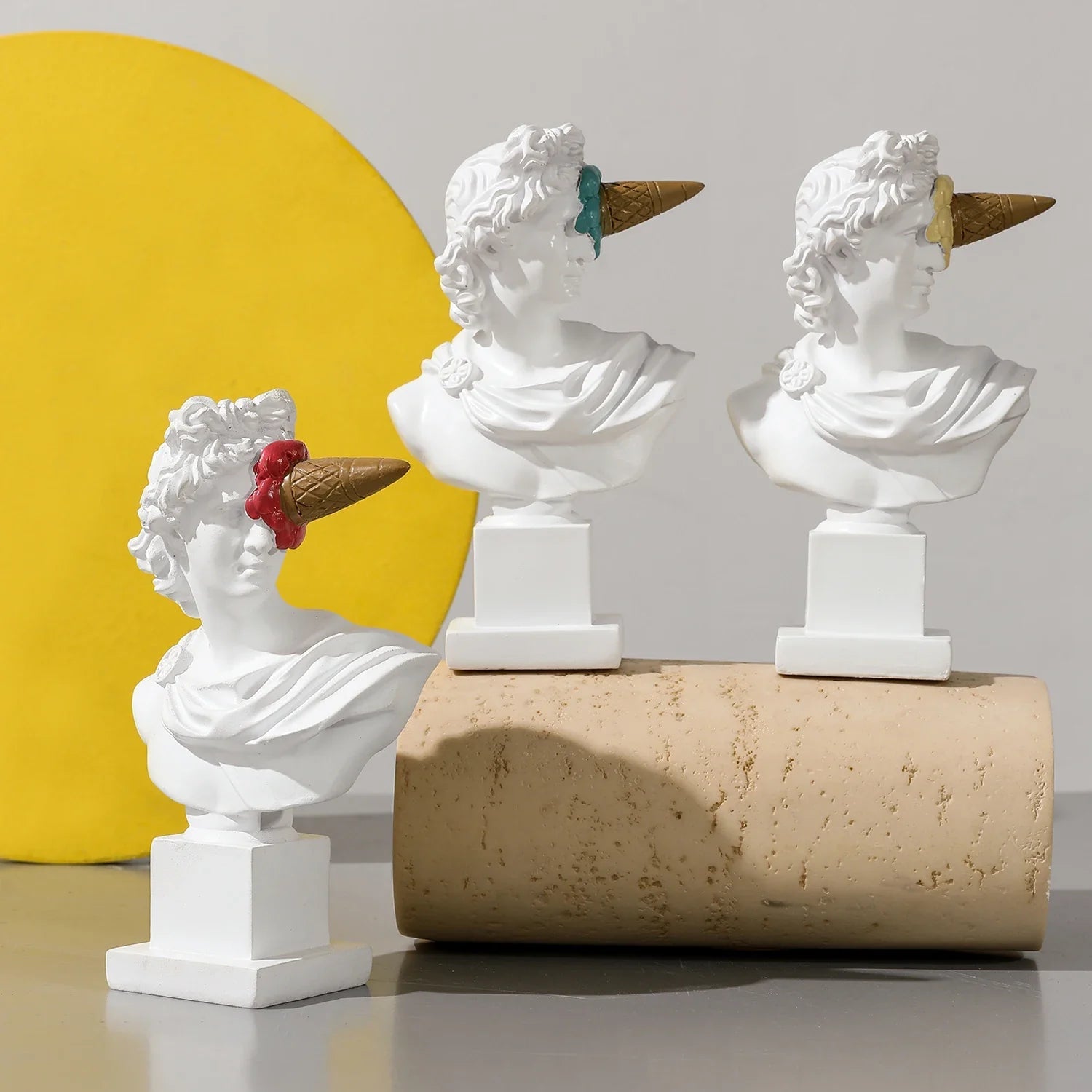 Apollo Sculpture Home Desktop Decor Portrait Resin Bust Creative Ice Cream Apollo Greek Statue For Living Room, Table Decorative - Overture Gifts