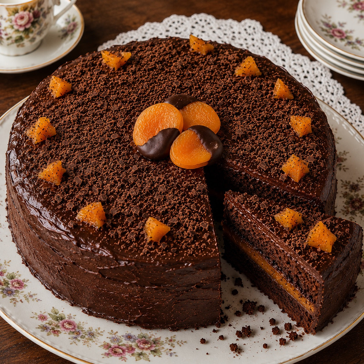 Andy Anand Sugar Free Sachertorte – Classic Austrian Chocolate Apricot Cake 2.8 lb | Keto & Diabetic Friendly | No Sugar Added | No Preservatives | Gourmet Birthday Gift
