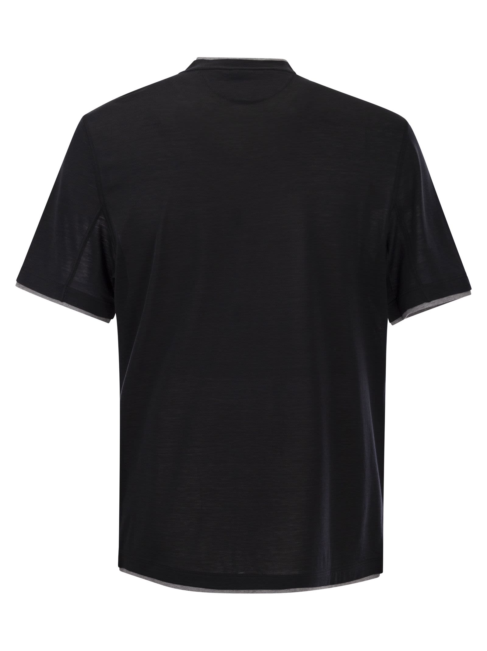 Brunello Cucinelli Men Silk And Cotton T-Shirt