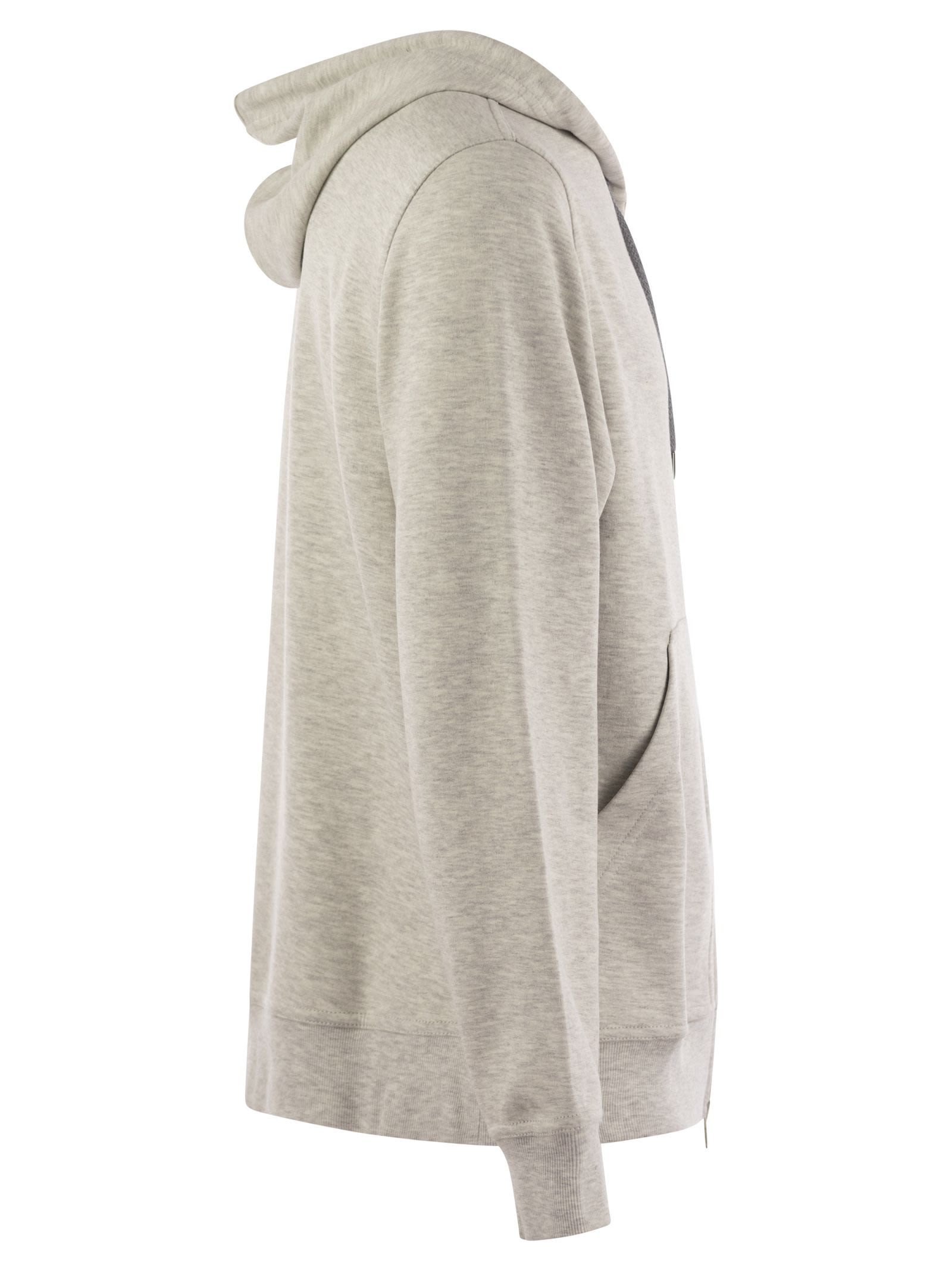 Brunello Cucinelli Men Cotton, Cashmere And Silk Fleece Zipped Topwear