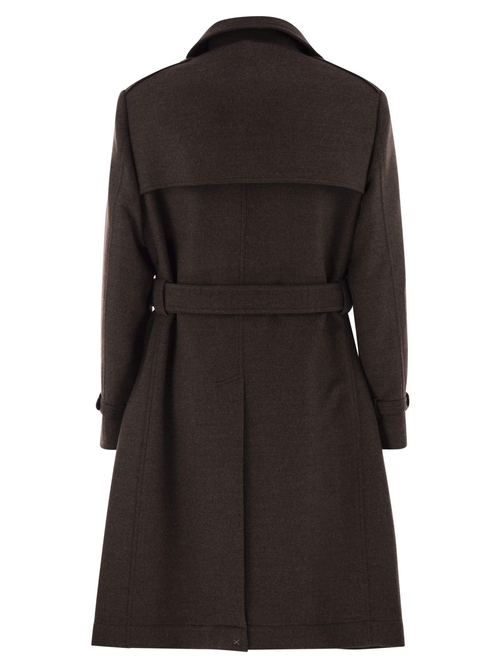 Brunello Cucinelli Men Wool Trench