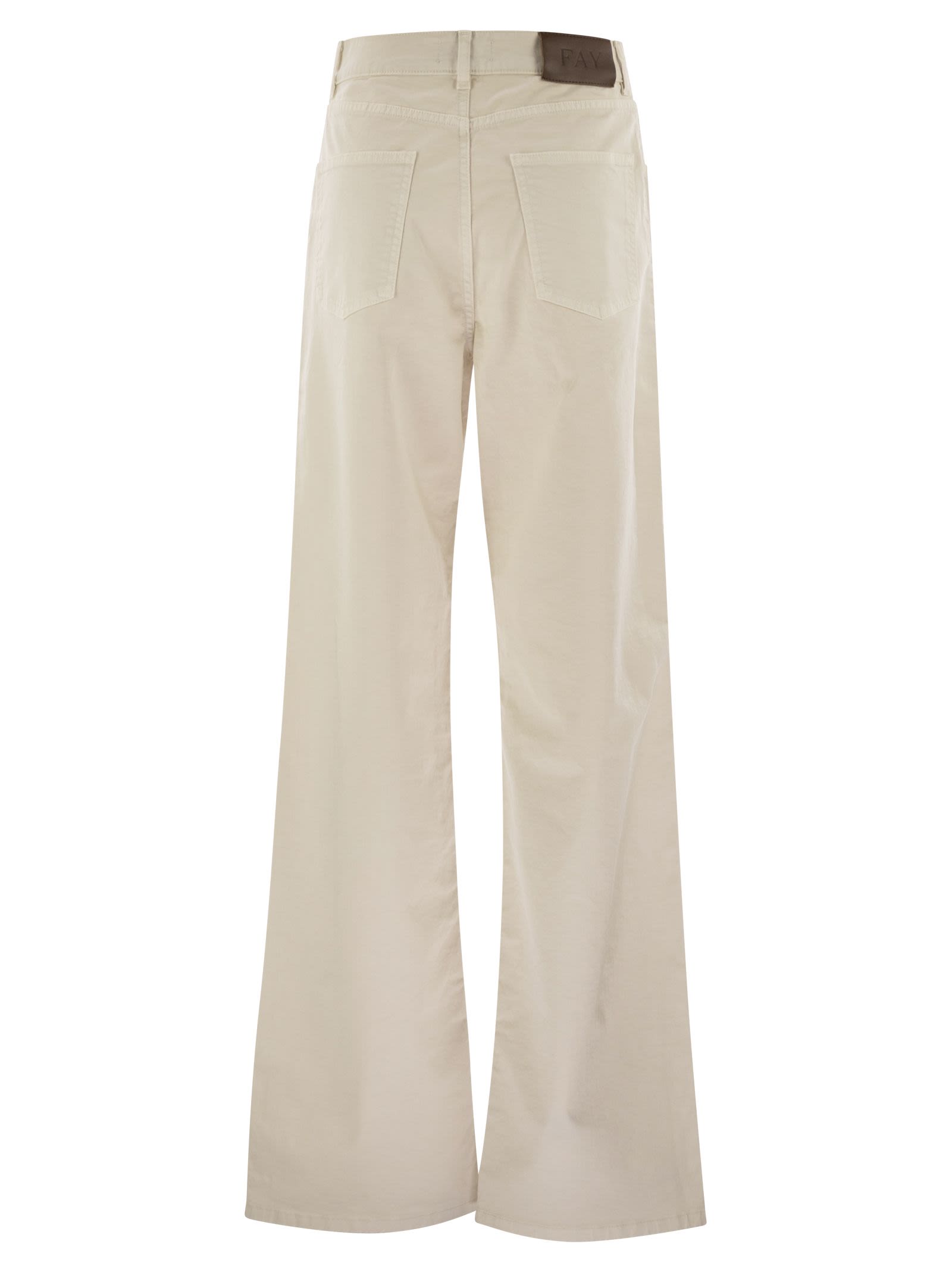 Fay Women 5-Pocket Trousers In Stretch Cotton Drill