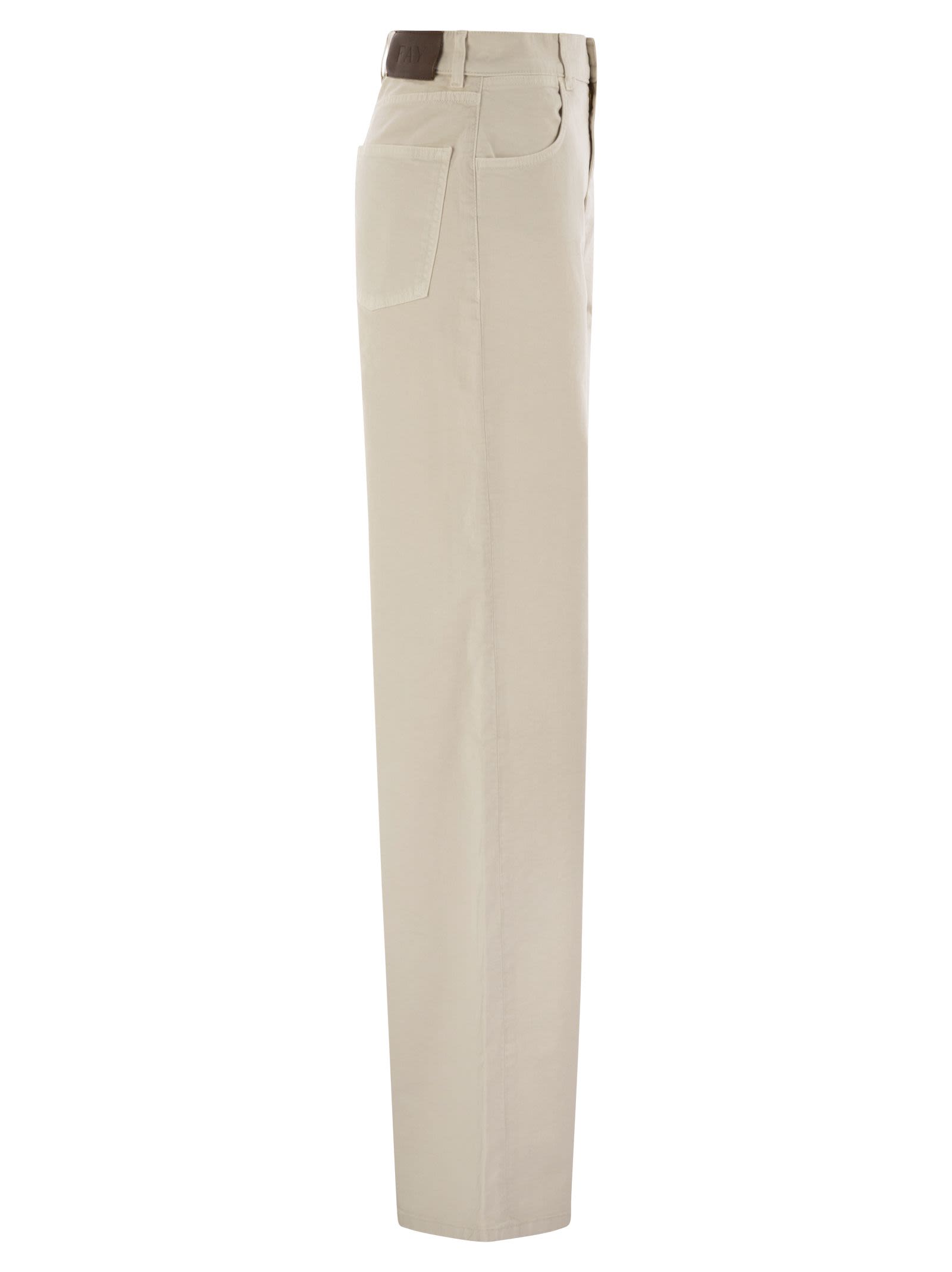 Fay Women 5-Pocket Trousers In Stretch Cotton Drill