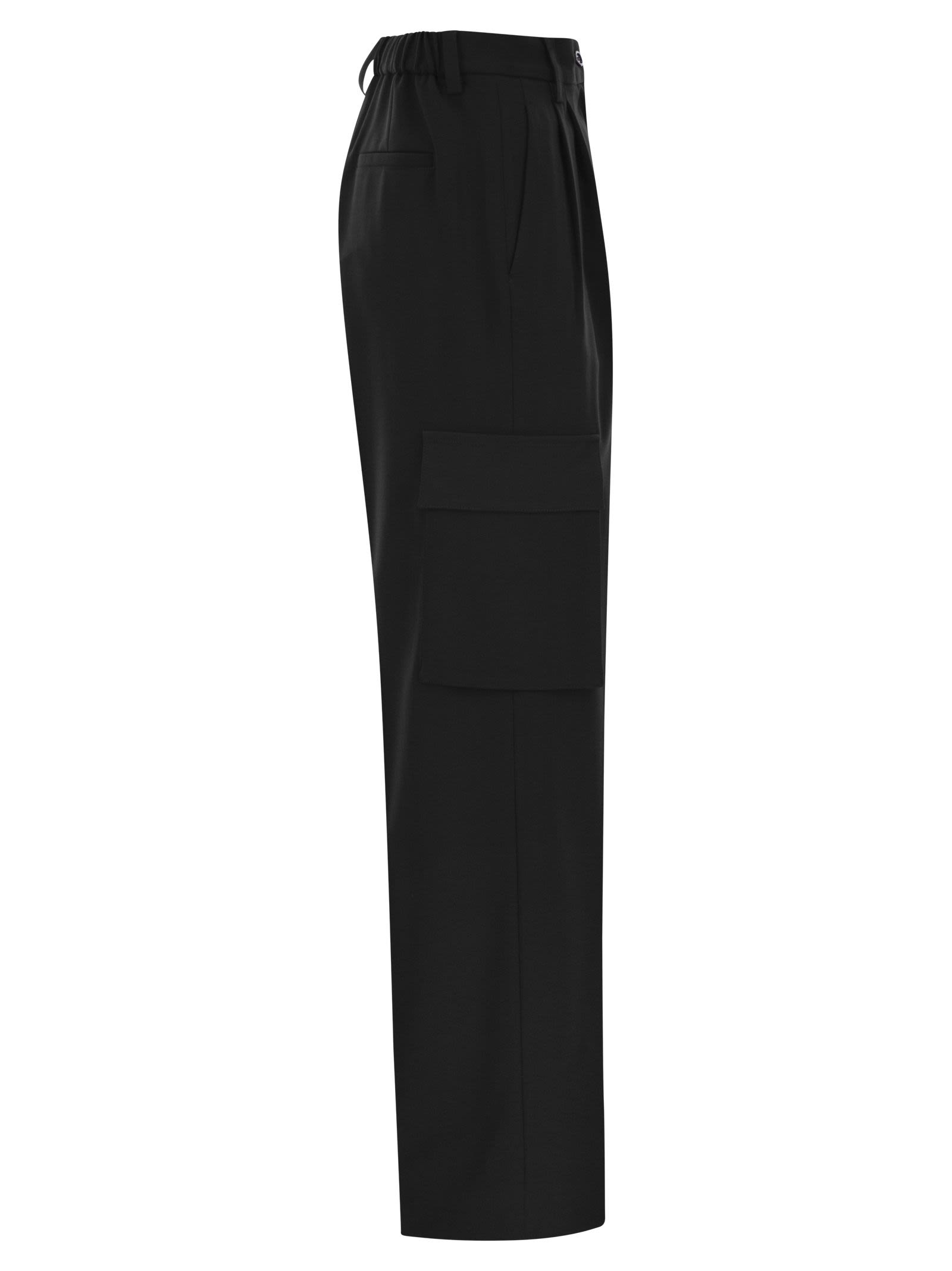 Herno Women Soft Wool Cargo Pants
