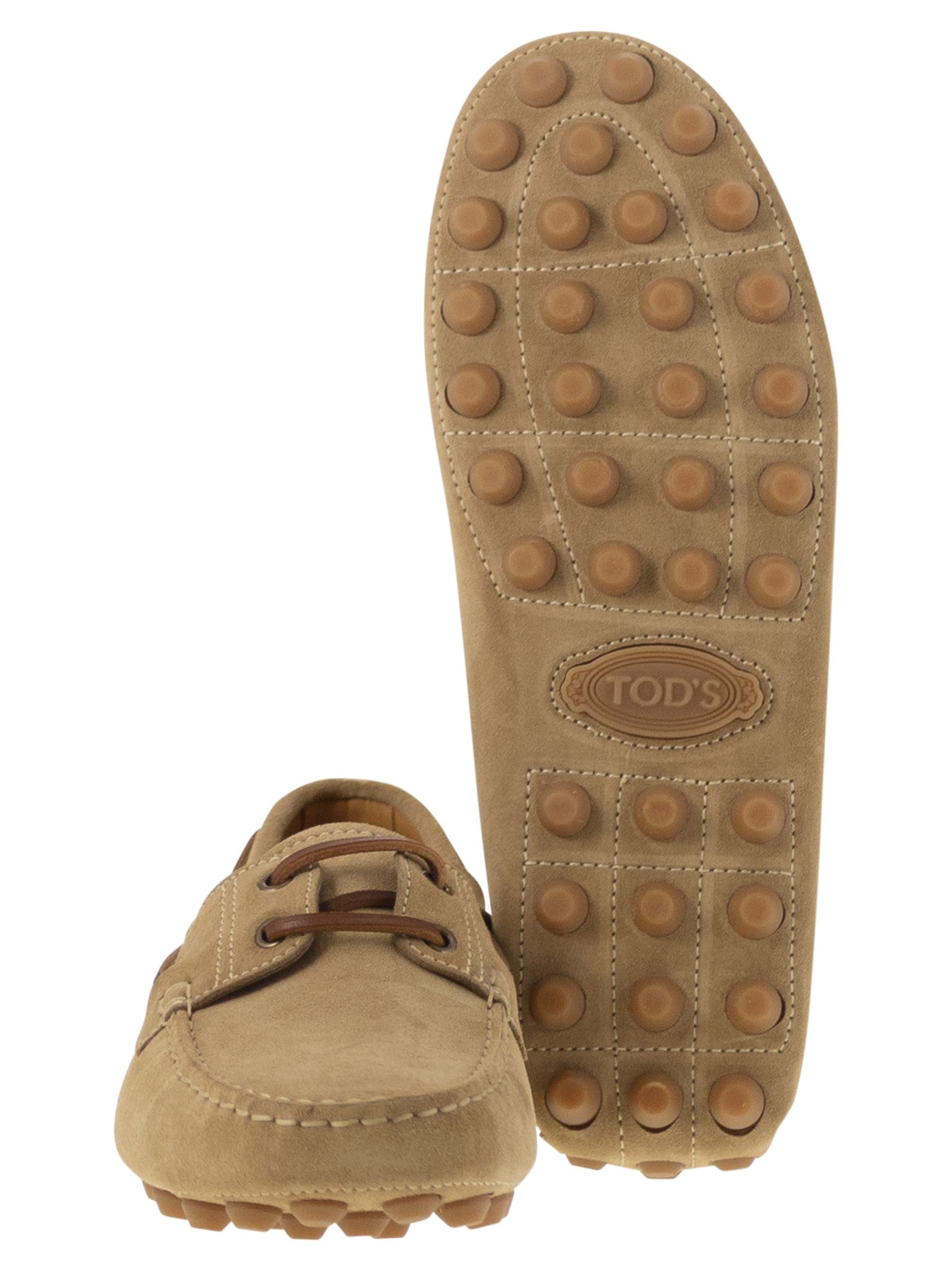 Tod's Men Rubber Bubble Suede Boat