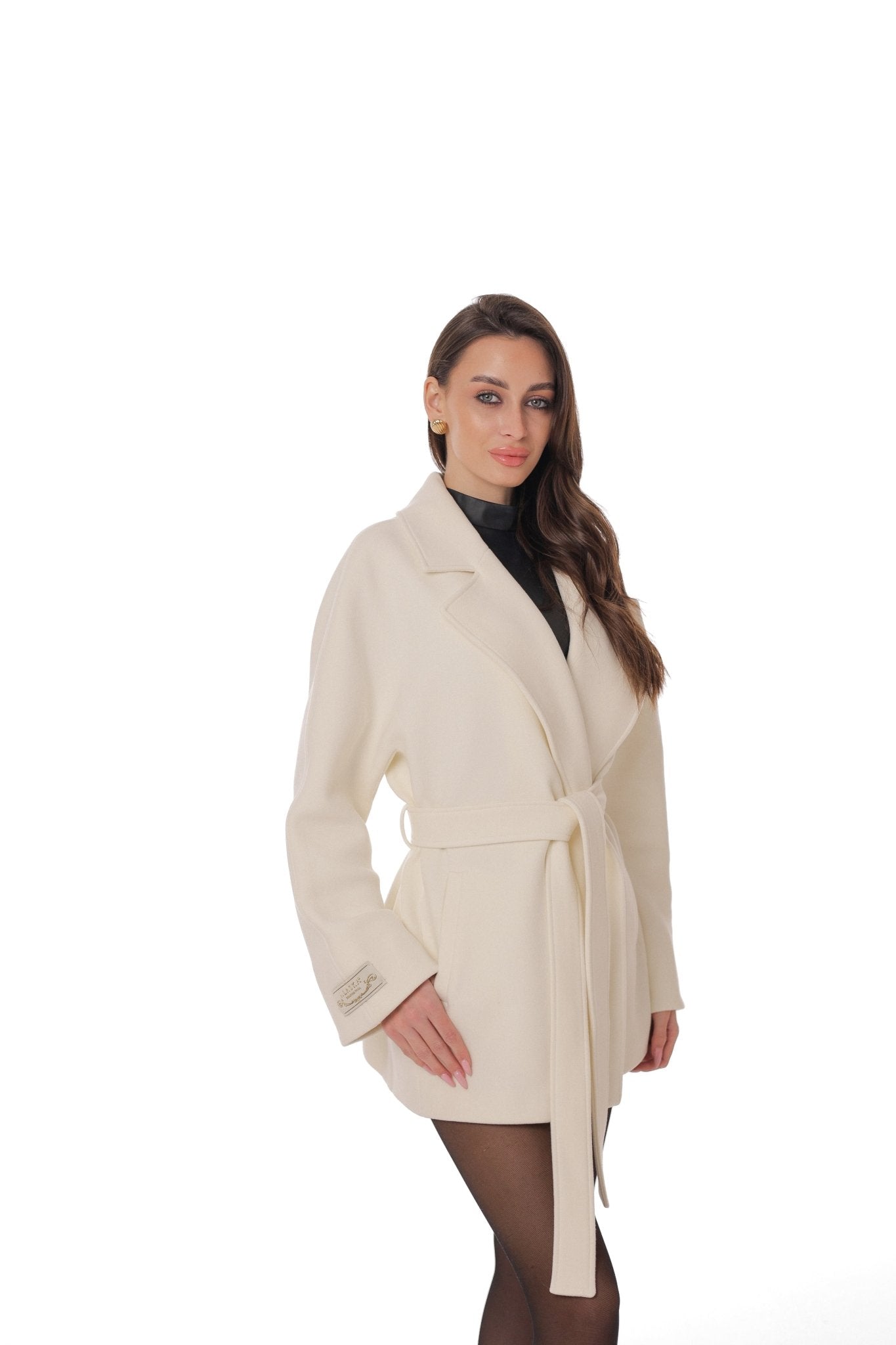 Astoria Midi Cashmere Wool Blend Coat in Ivory - Overture Gifts
