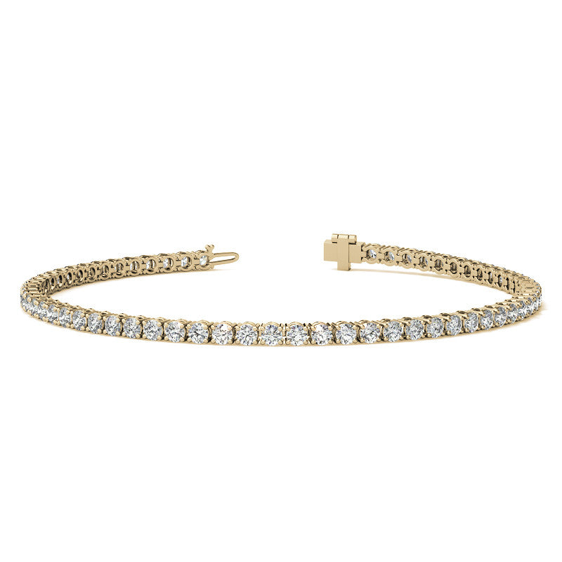 3.50 CTW Lab Grown Diamond Tennis Bracelet in 14kt White/Yellow Gold (G/VS) AGI Certified
