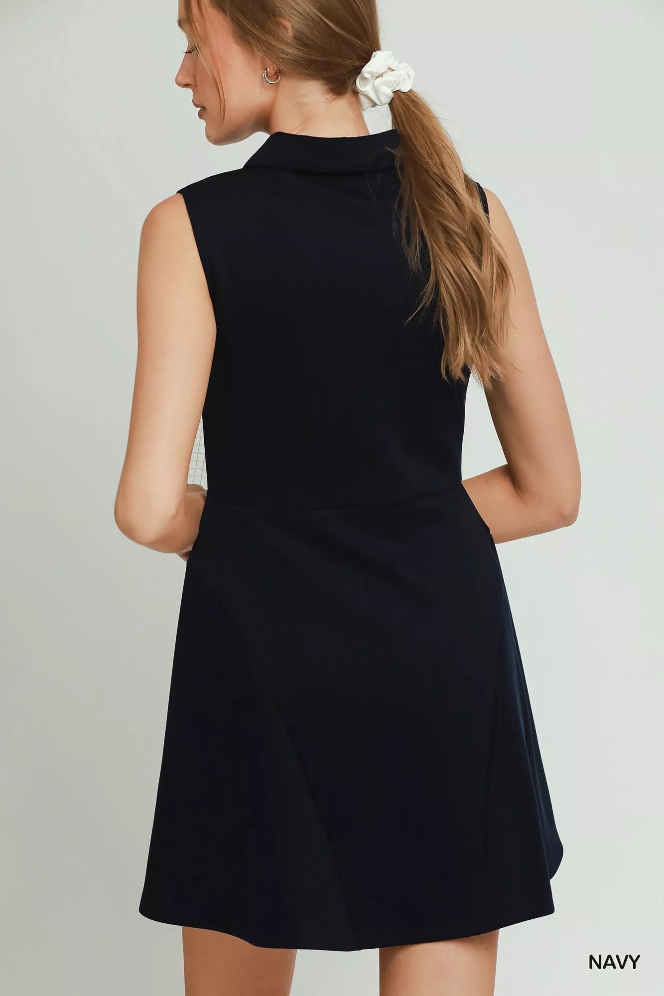 Umgee Collared Quarter Zip Tennis Dress