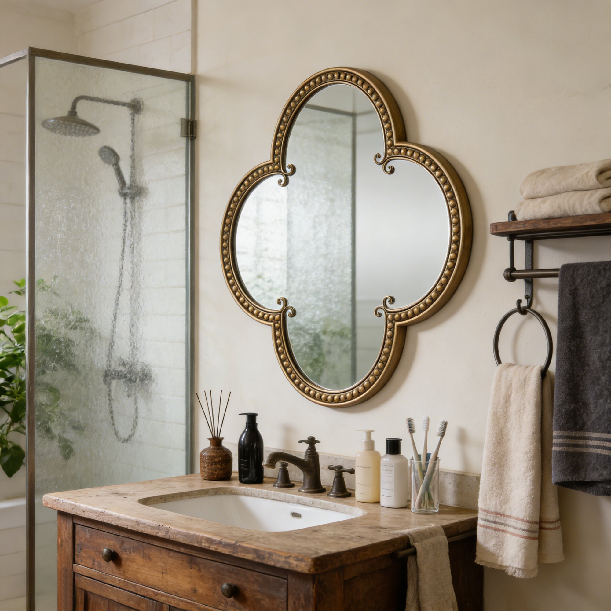 Quatrefoil Mirror - 31.5" Ornate Irregular Accent Mirrors
