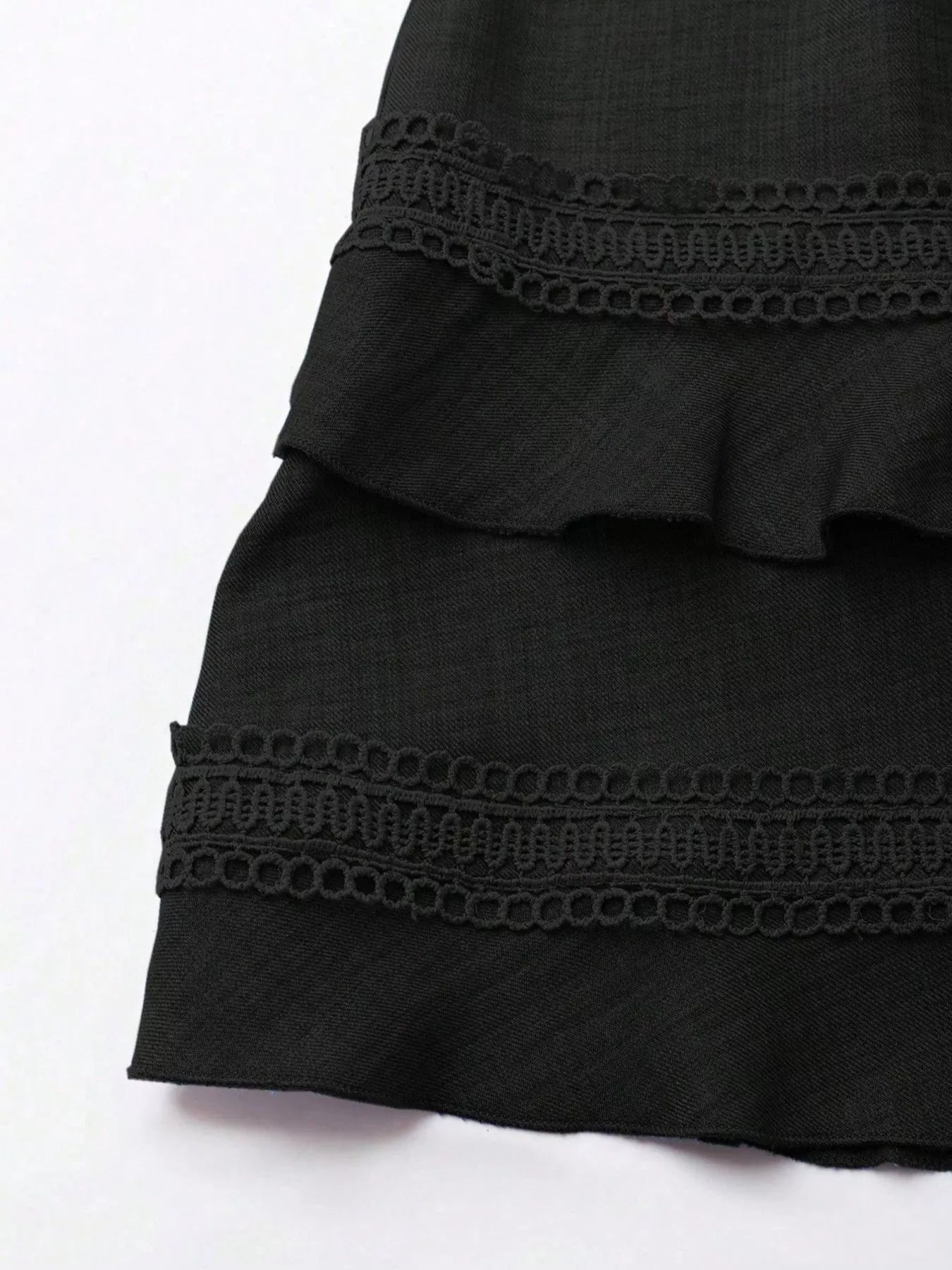 Lace Detail V-Neck Mini Dress