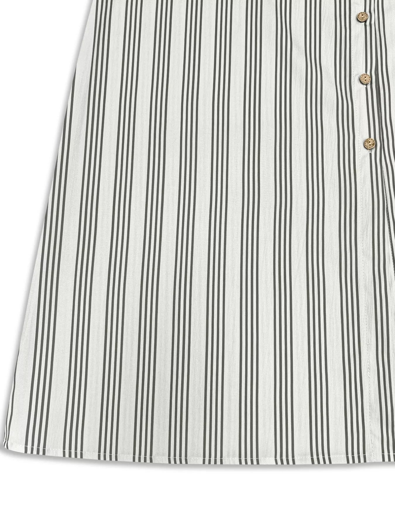 Plus Size Striped Button Front Midi Dress