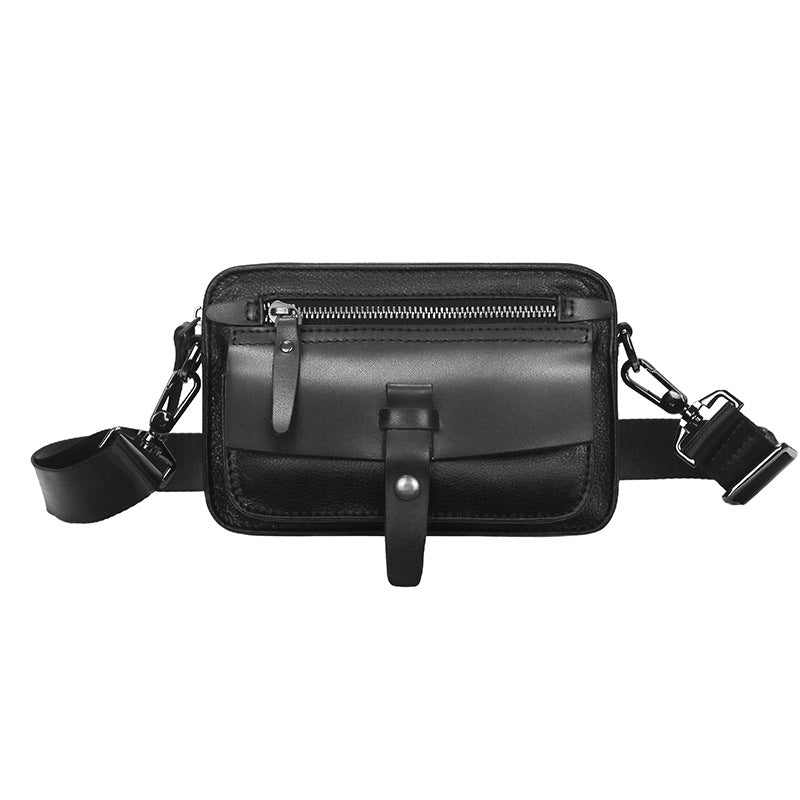 Mens Multi-Use Small Shoulder Bag Made From Full-Grain Cowhide Leather