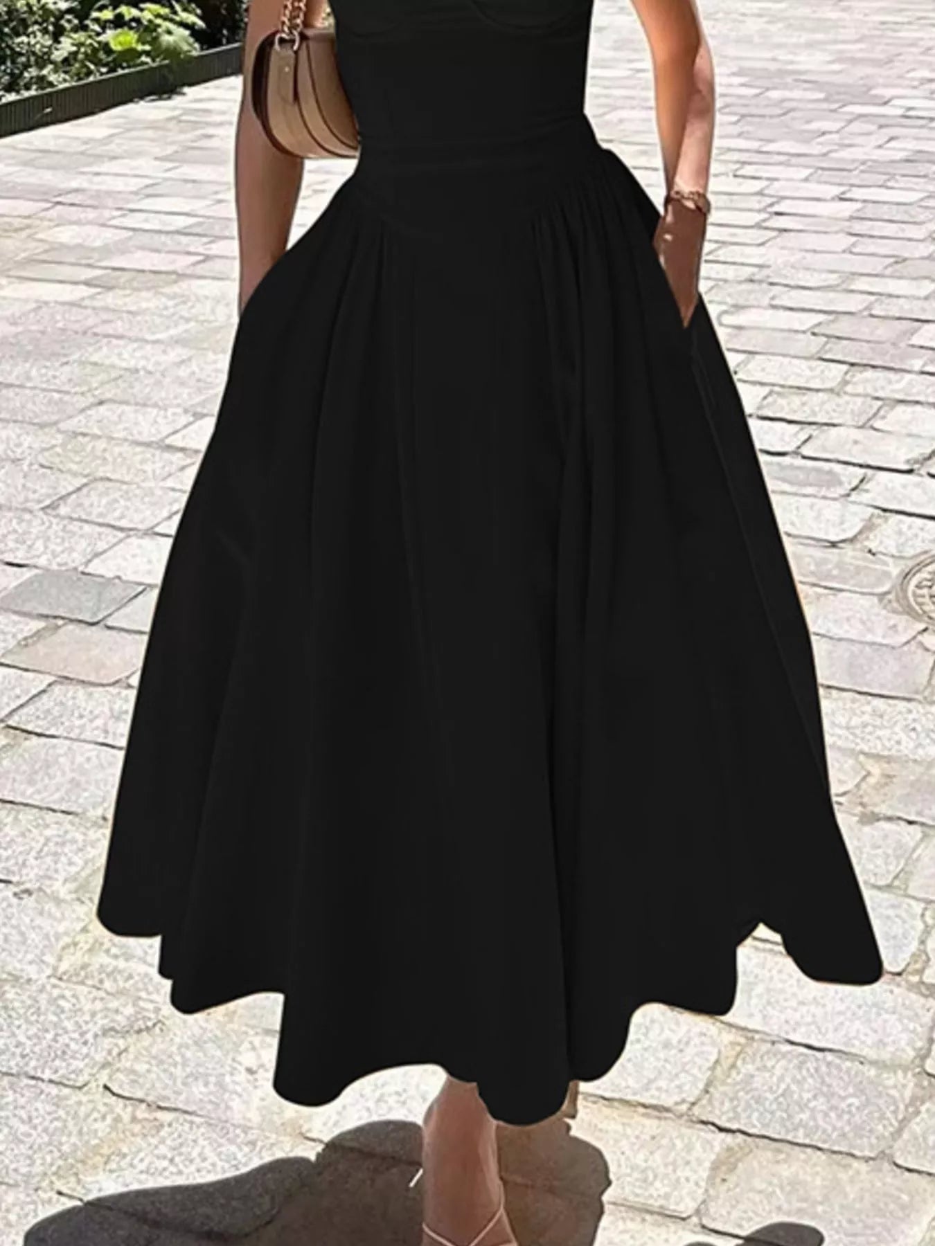 Sweetheart Neck Spaghetti Strap Midi Dress