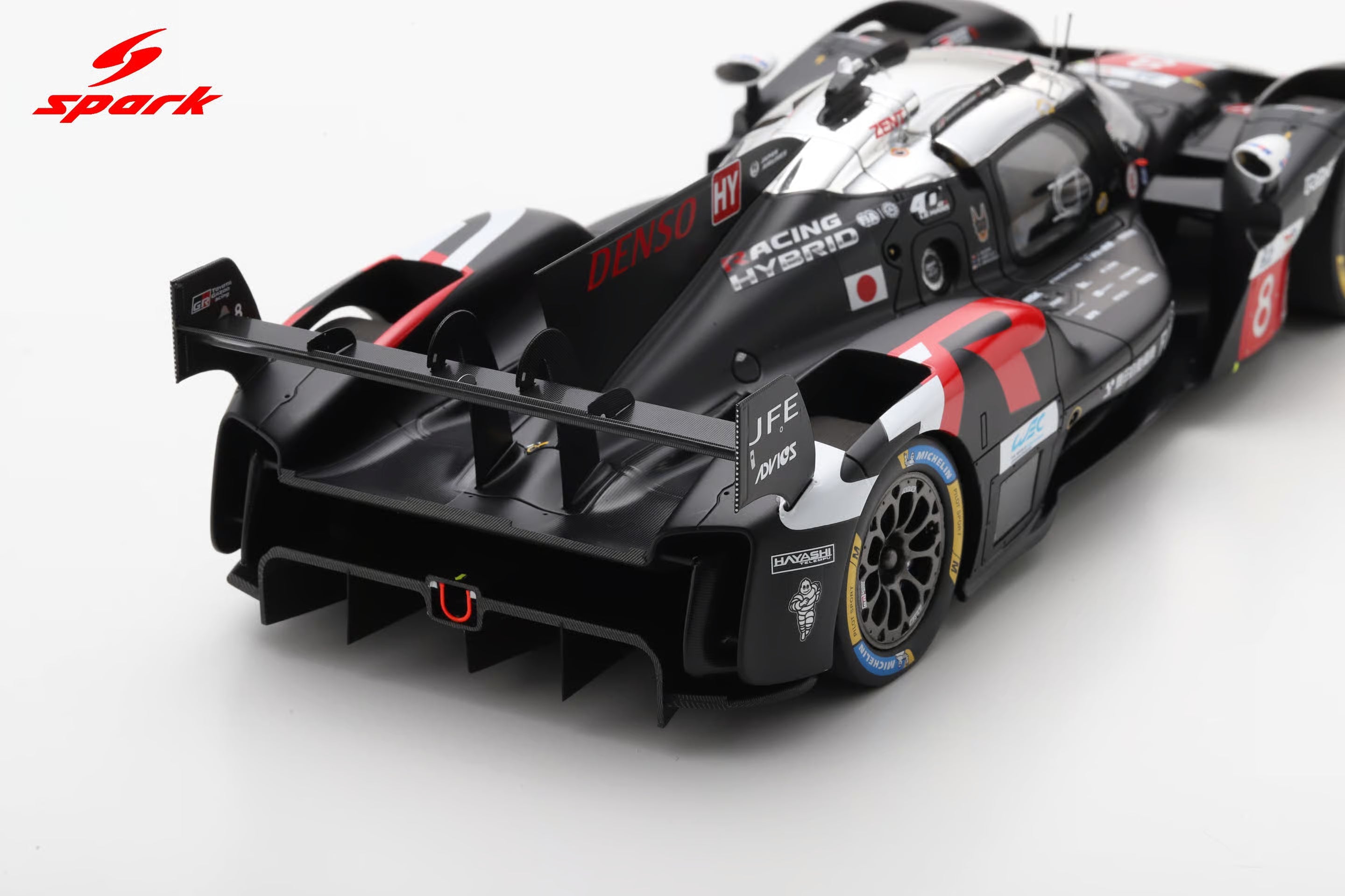Spark Model Toyota GR010 Hybrid LMDh Team Toyota Gazoo Racing #8 WEC 24hrs Le Mans 2025 Black 1:18 WITH DISPLAY
