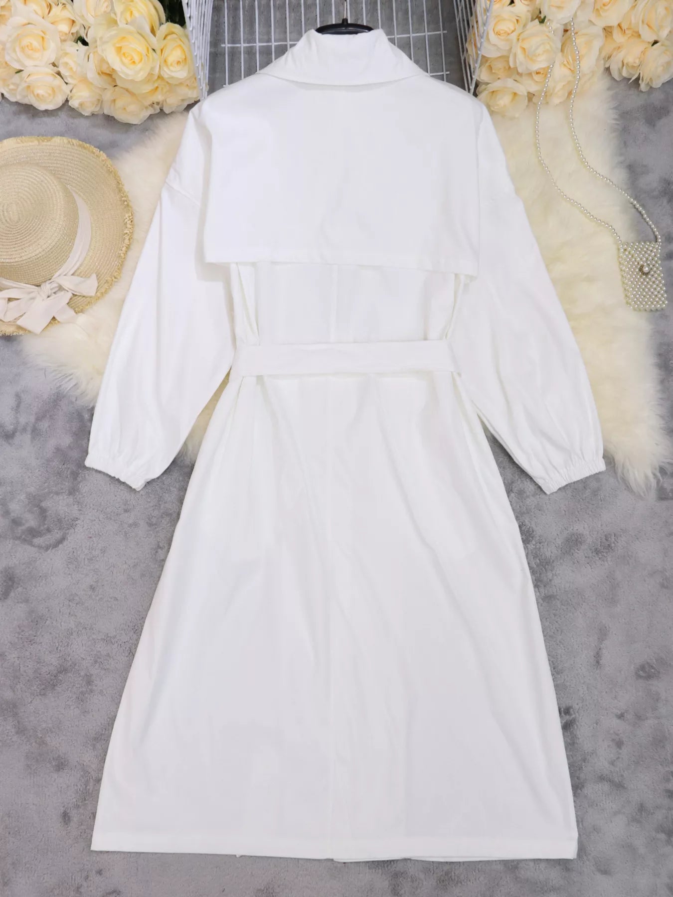 Tie Waist Midi Shirt Dress