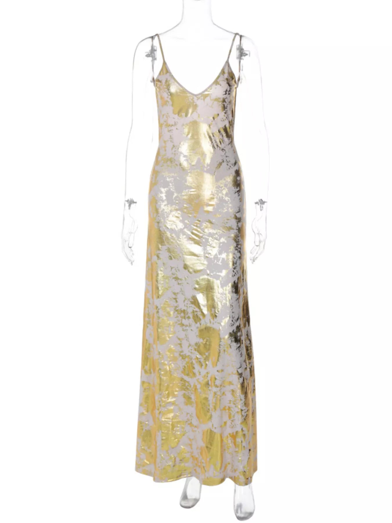 Backless V-Neck Maxi Dress