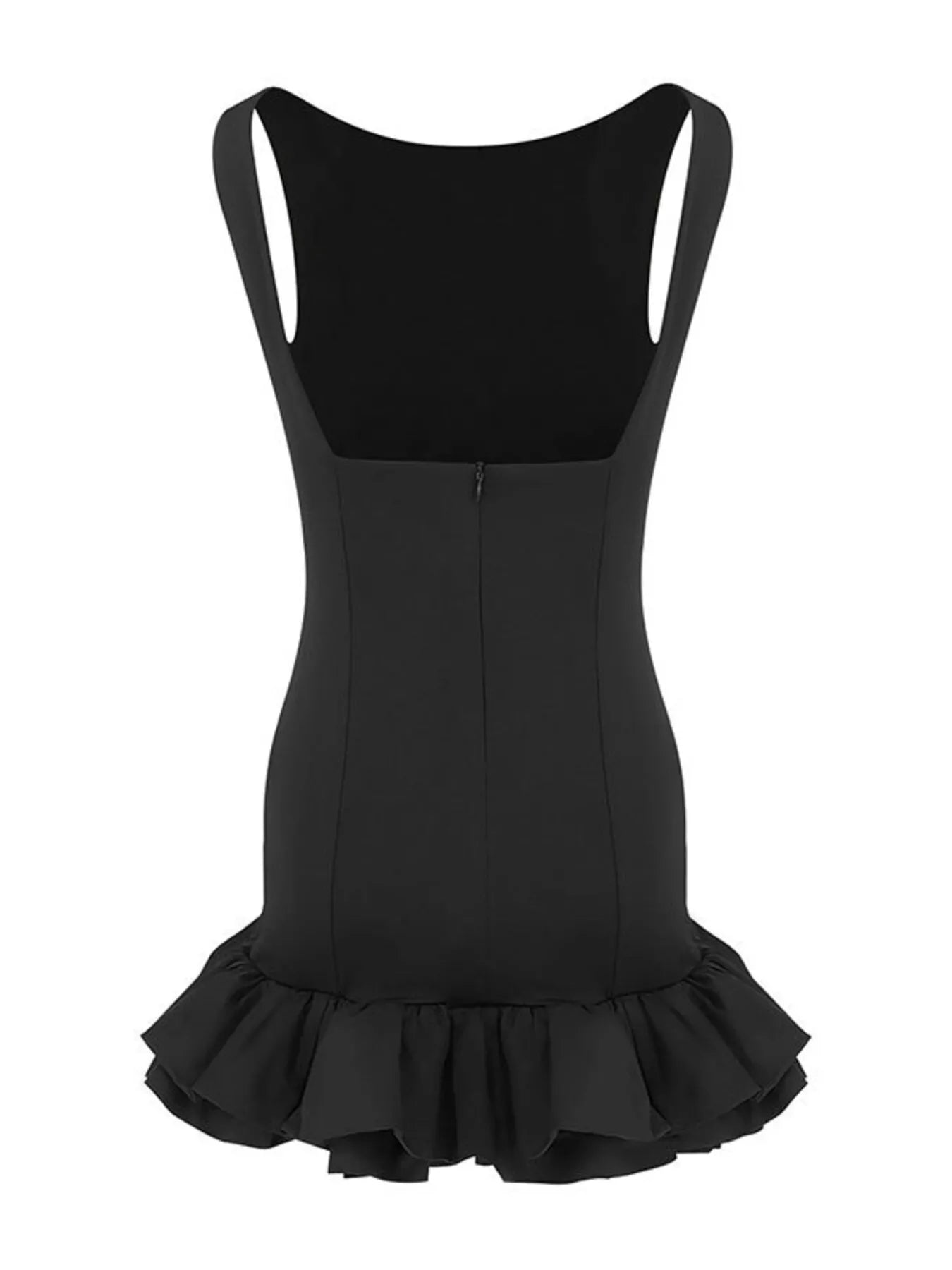 Ruffle Hem Sleeveless Mini Dress