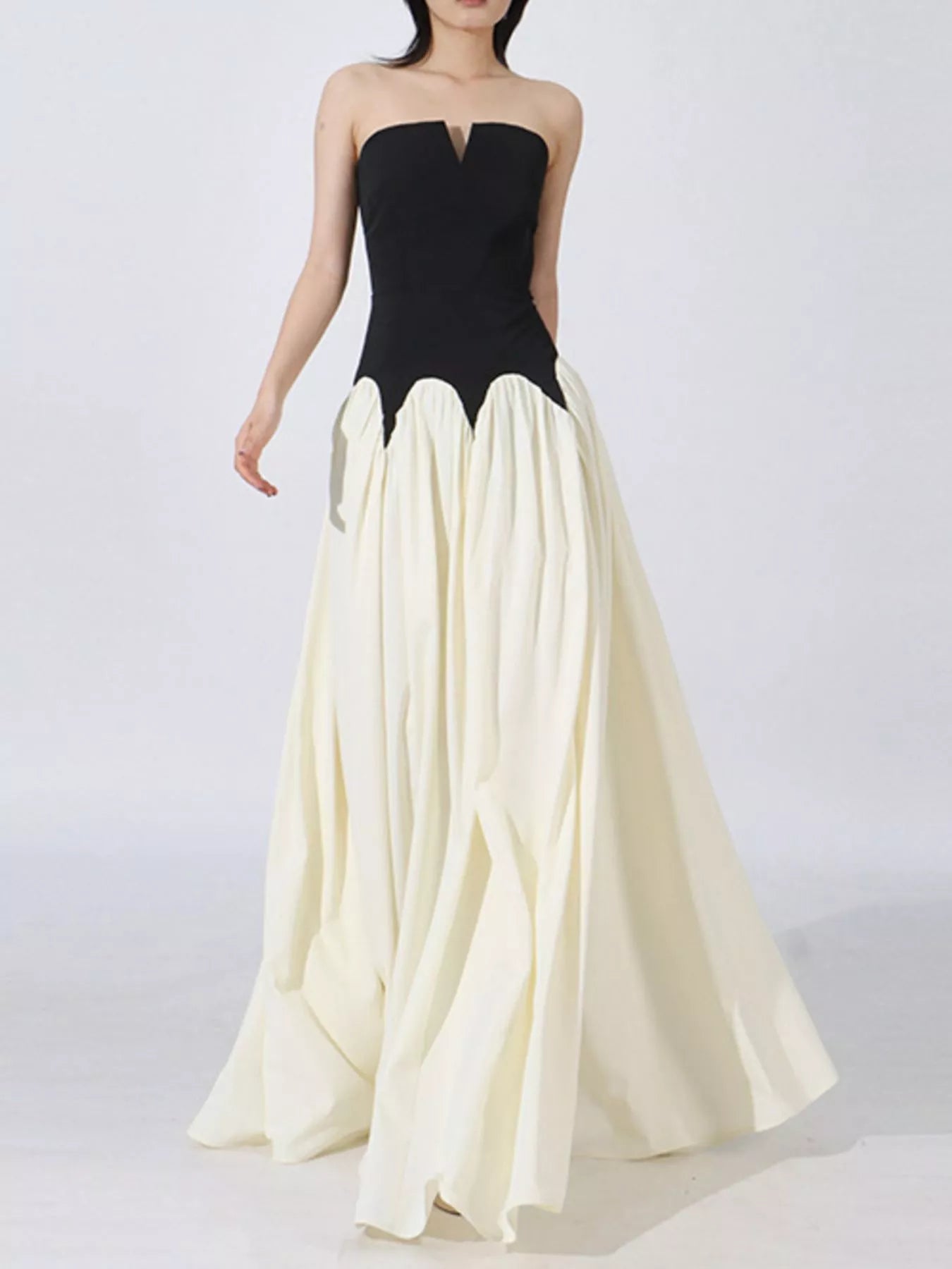 Two Tone Tube Maxi Dress