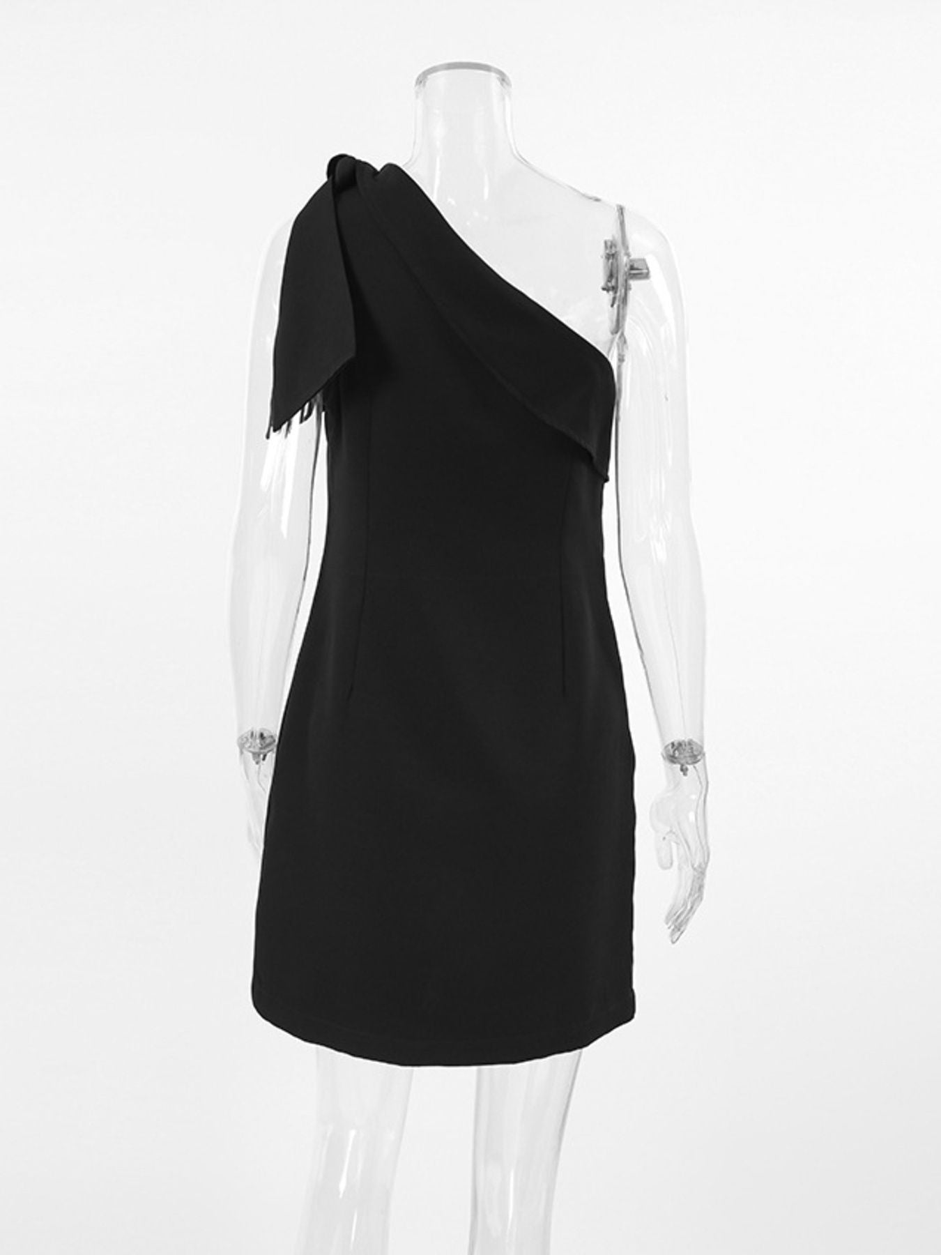 One-Shoulder Bow Mini Dress