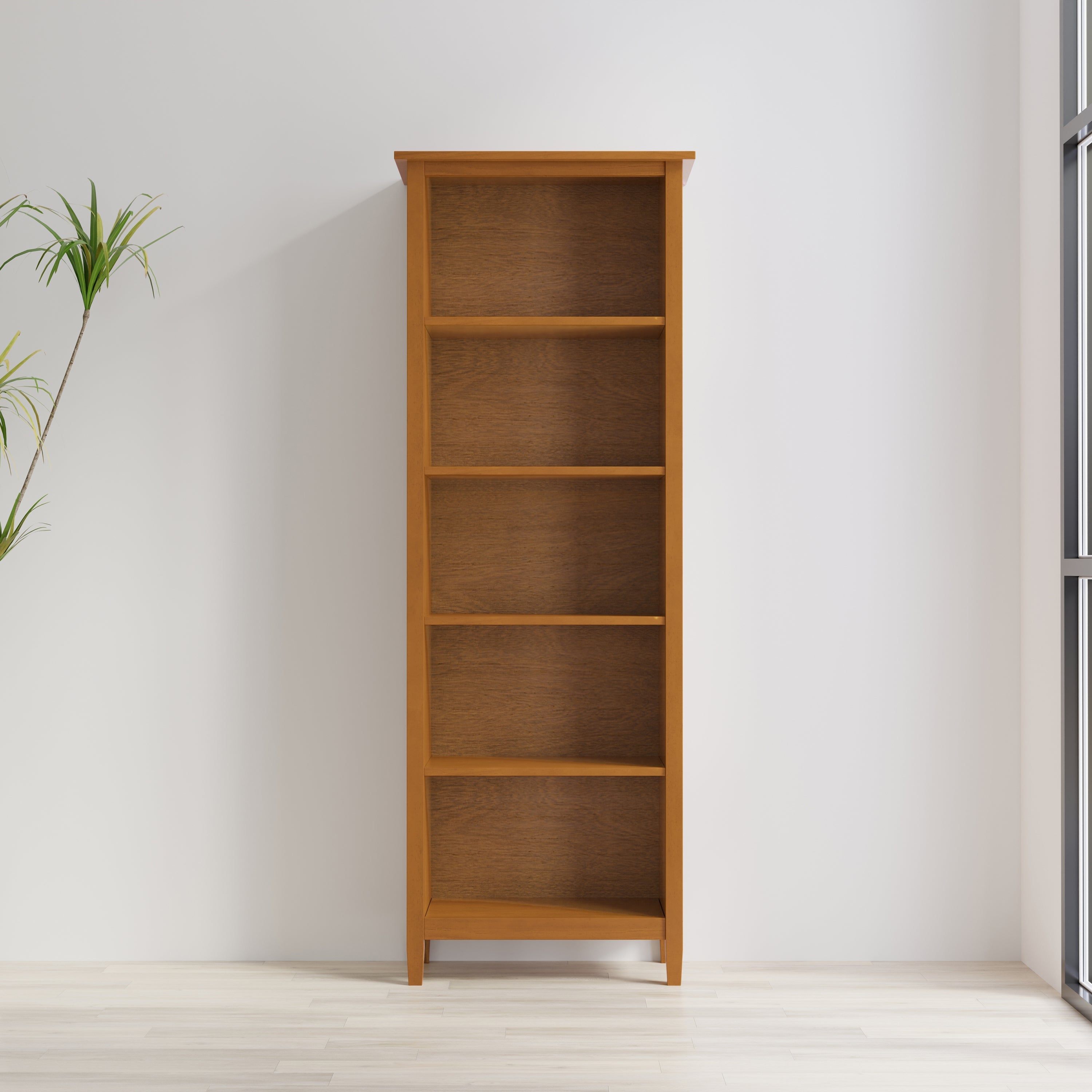 Warm Shaker 5 Shelf Bookcase