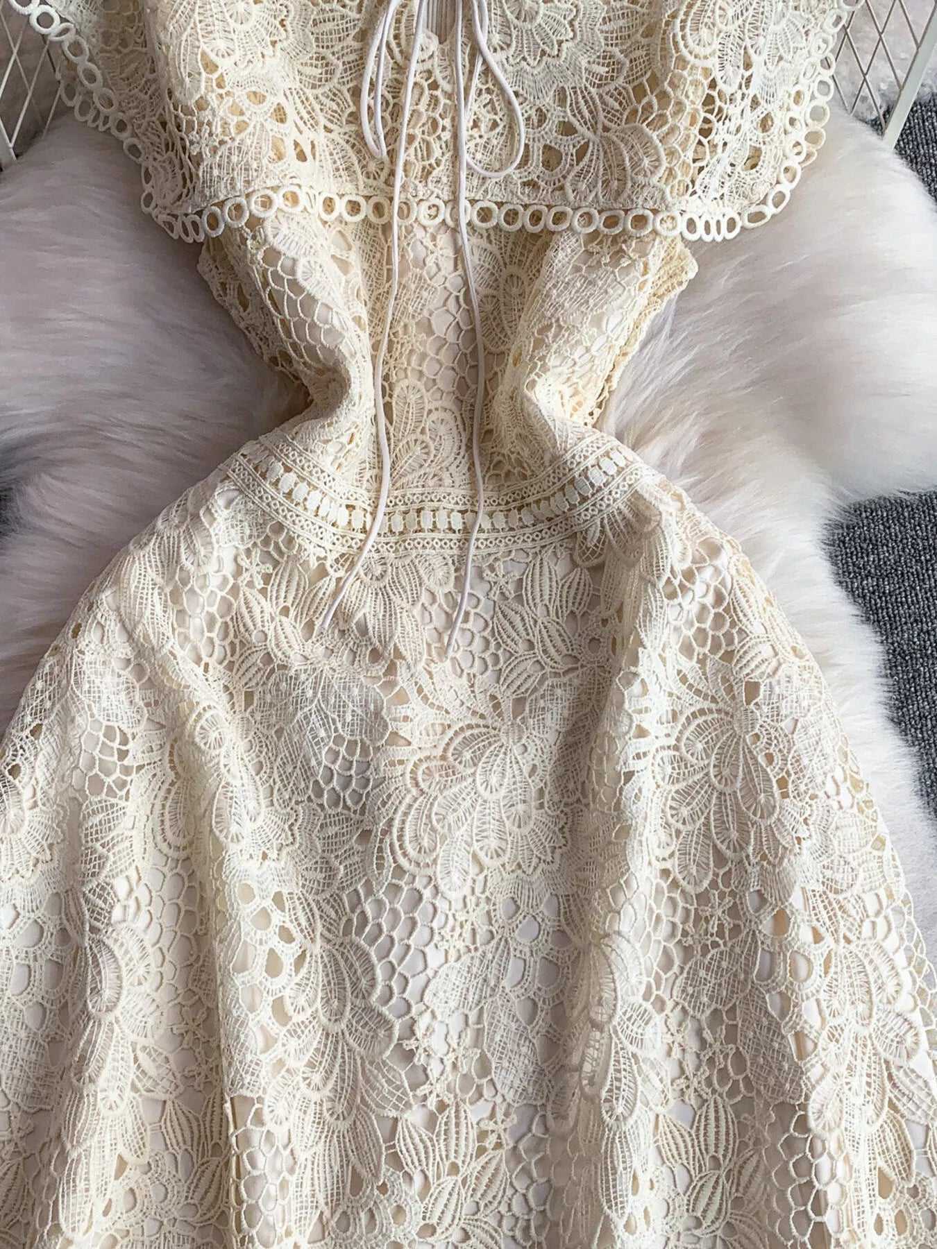 Lace Sleeveless A-Line Dress