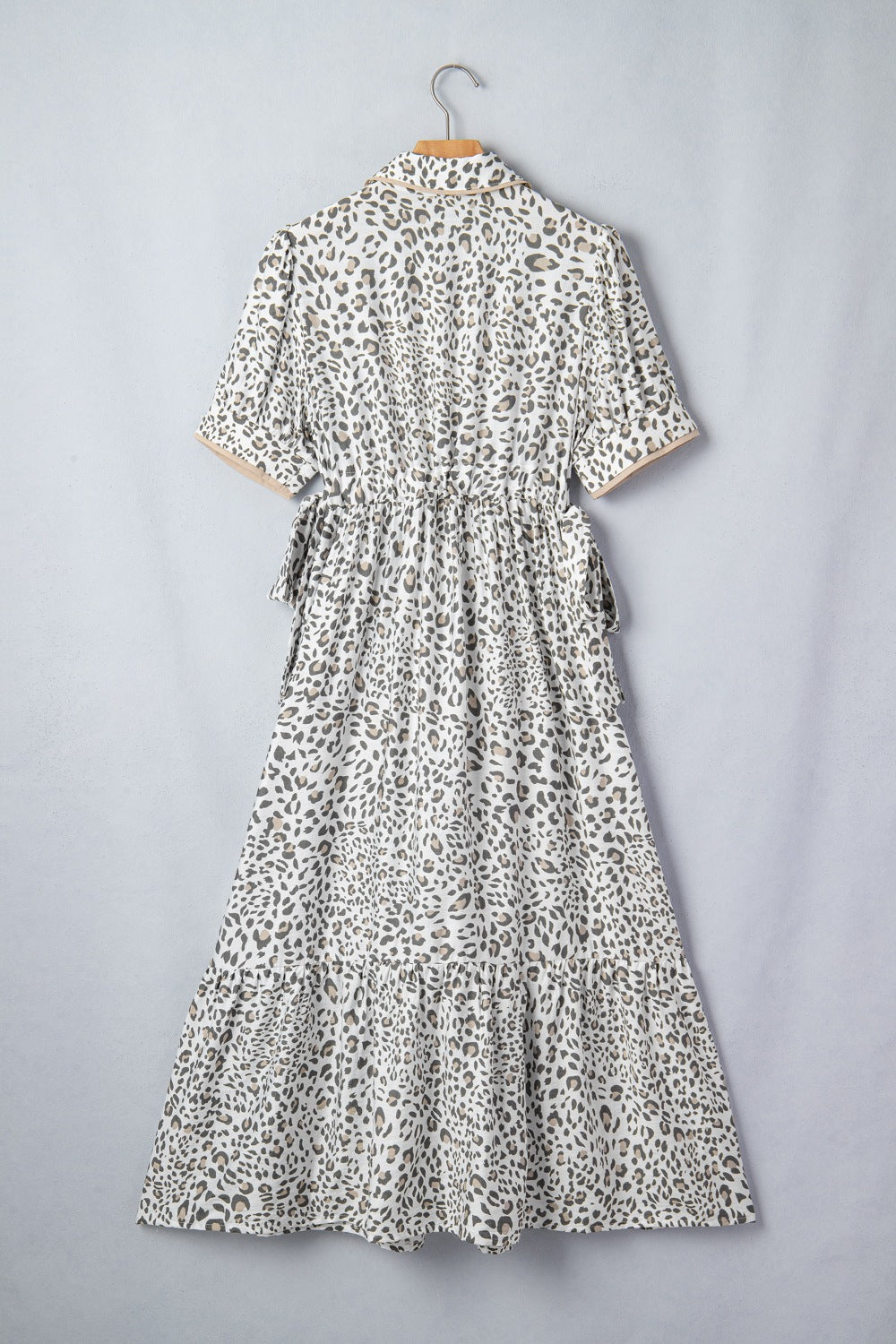 Leopard Print Button-Down Midi Dress