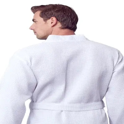 Waffle Spa Bathrobe for Men - Absorbent, Lightweight