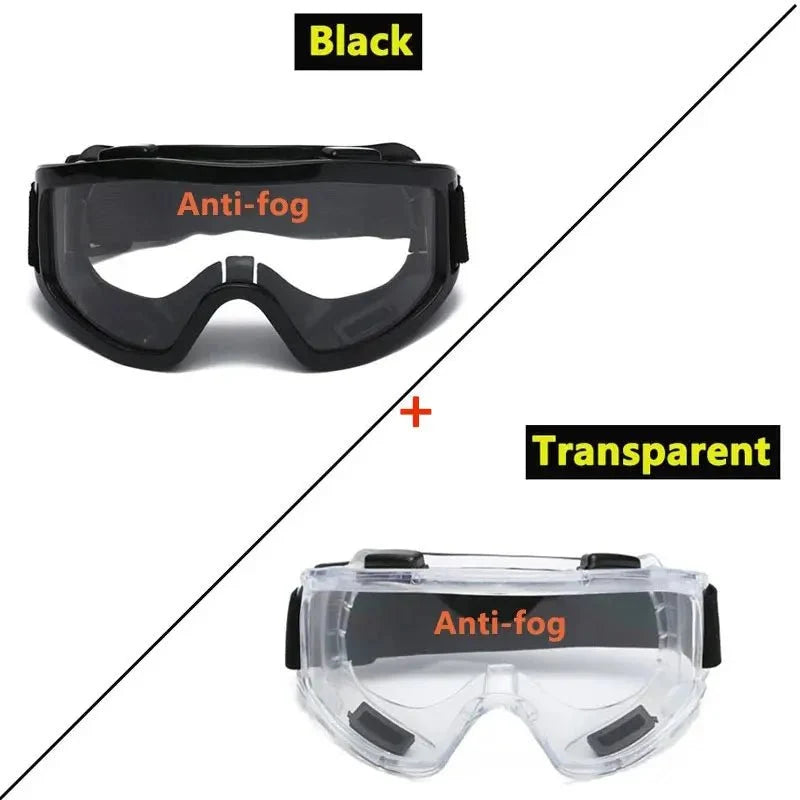 Safety Antifog Protective Goggles Safe Anti-Splash Wind-Proof Work Glasses Industrial Research Lab Cycling Riding Clear Goggles