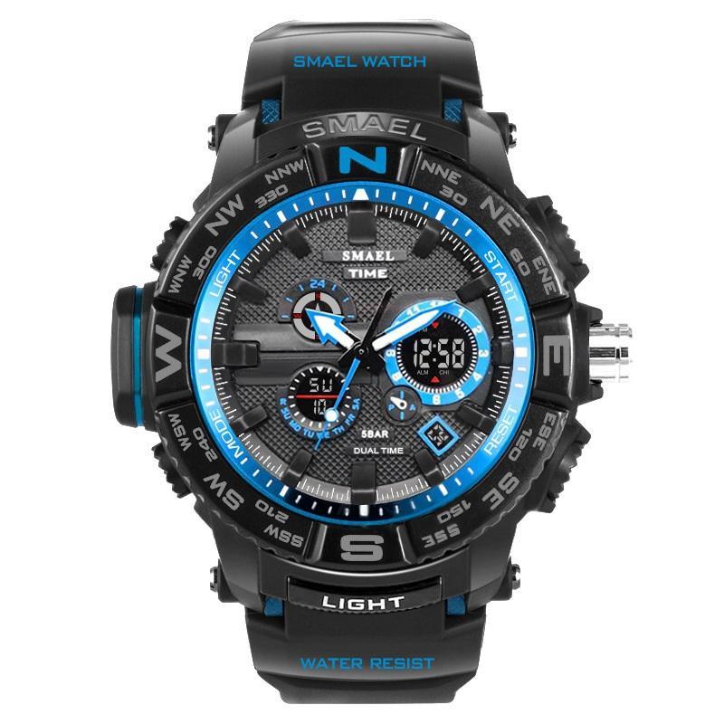 New Luxury Sport Watch With Dual Display LED Digital Analog Electronic Quartz Display and Waterproof 30M protection