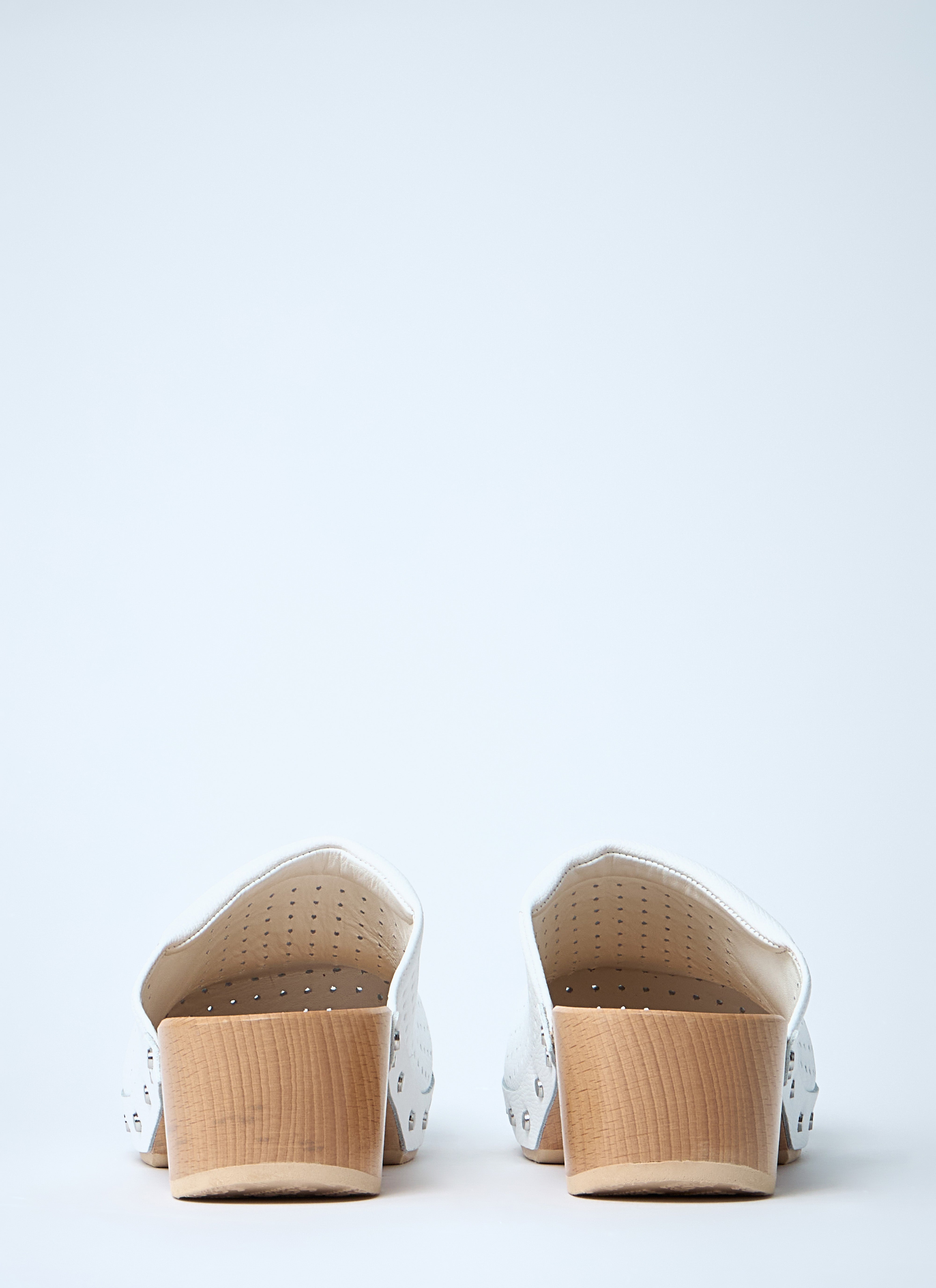 Balenciaga Women Perforated Heeled Clogs