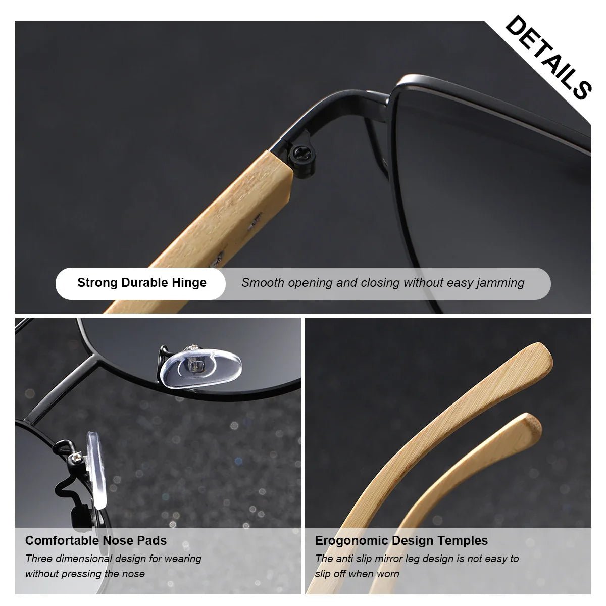 BARCUR Luxury High-Quality UV400 Women’s Polarized Sunglasses Cat Eye Bamboo Foot Frame Mirrored Lenses Presented in a White Gift Box for Summer - Overture Gifts