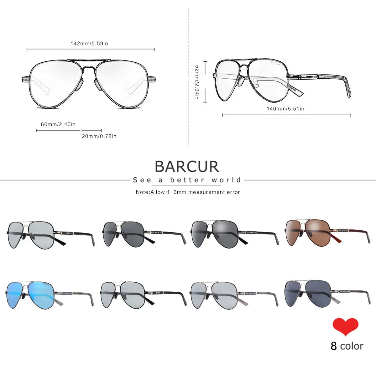 BARCUR Oversize Polarized Sunglasses for Women Trendy Double Beam Design Metal Elliptical Frame with UV400 Protection Fashionable Sun Glasses for Summer Outdoor & Daily Wear - Overture Gifts