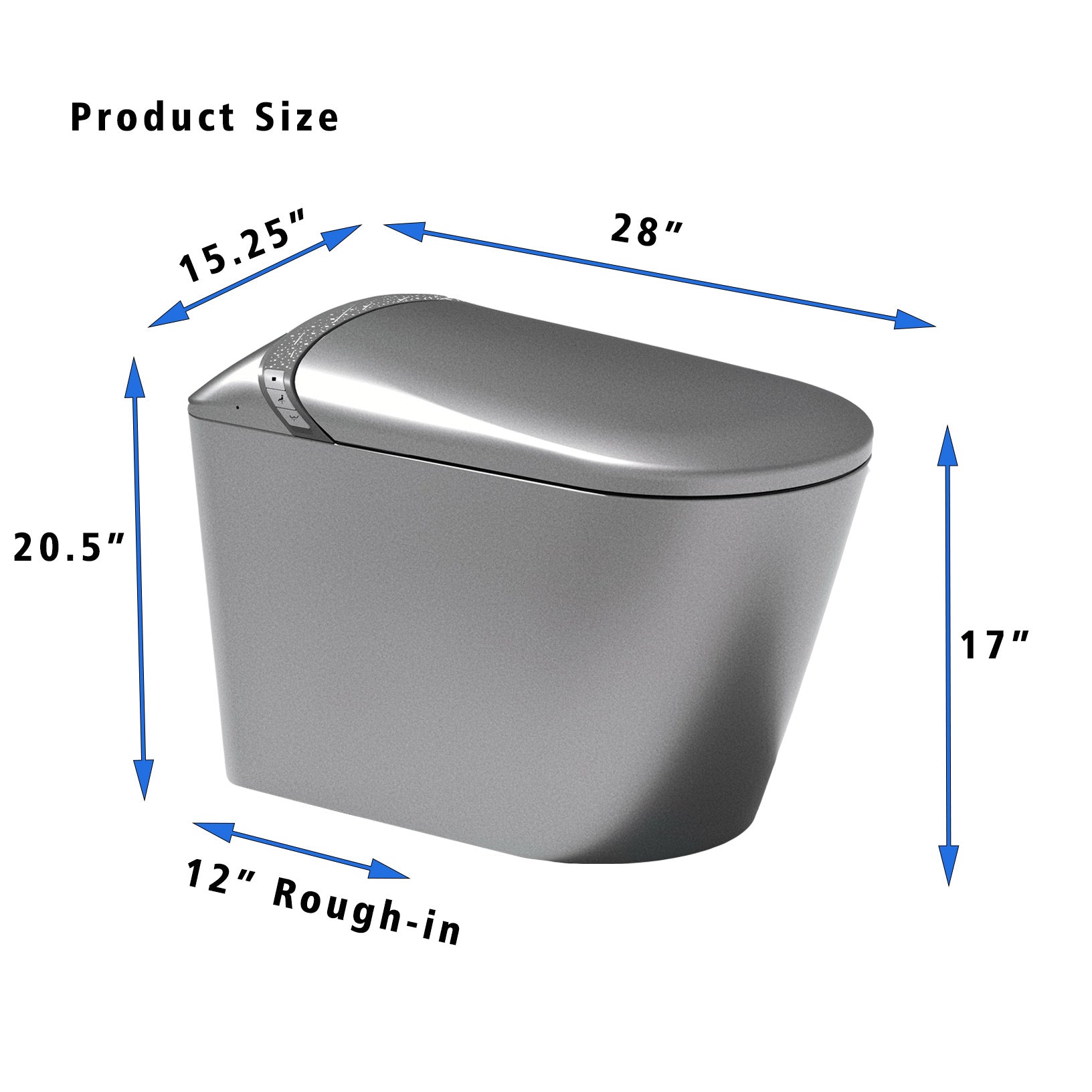 Starry Night Light Smart Toilet with Bidet Built In
