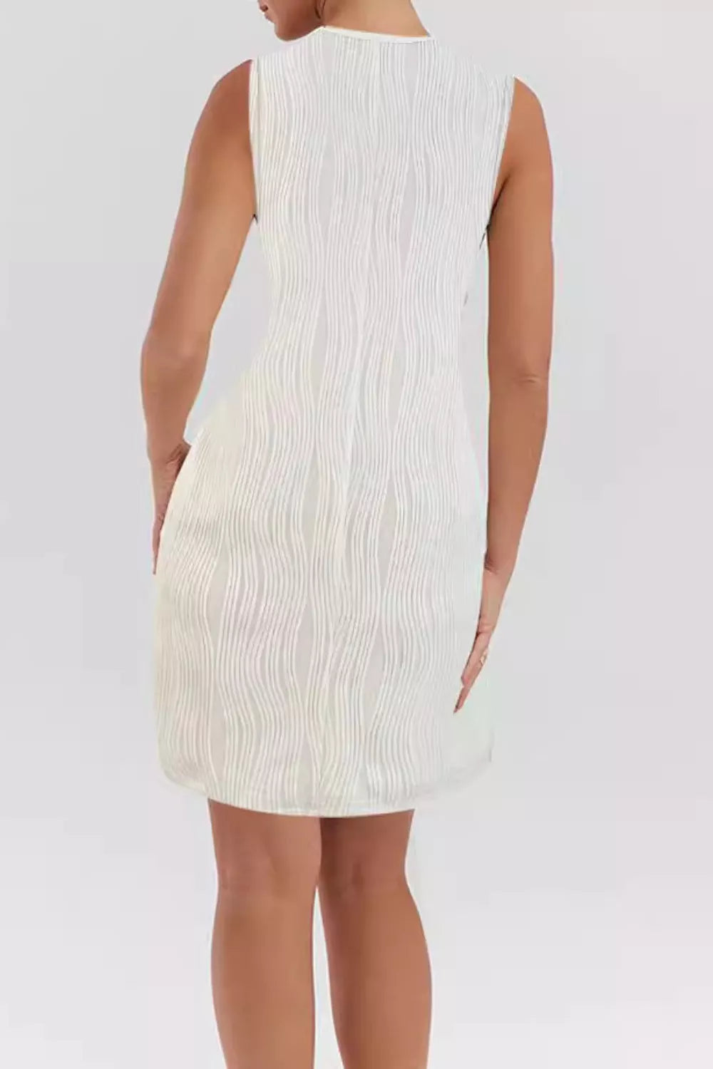 Sleeveless Textured Casual Mini Dress