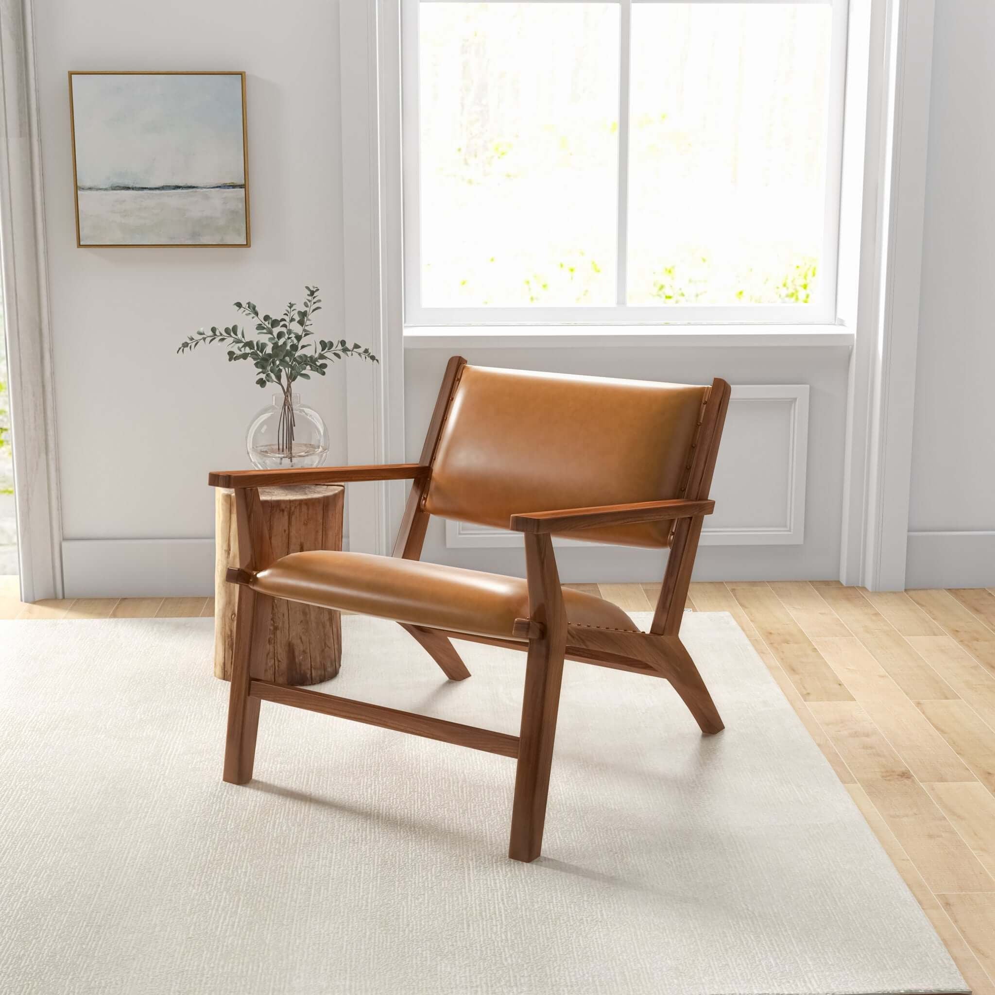 Hendrix - Antique Arm Chair - Brown / Rustic / Tan