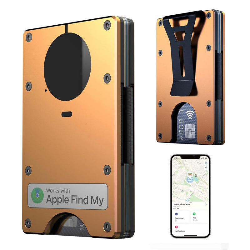 Minimalist AirTag Wallet – Slim Aluminum RFID Blocking Card Holder